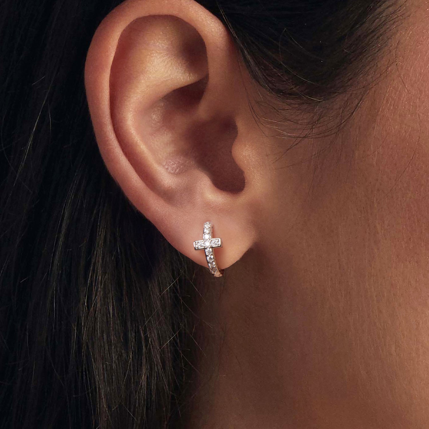 925 Sterling Silver Moissanite Earrings 1.3cm for Women