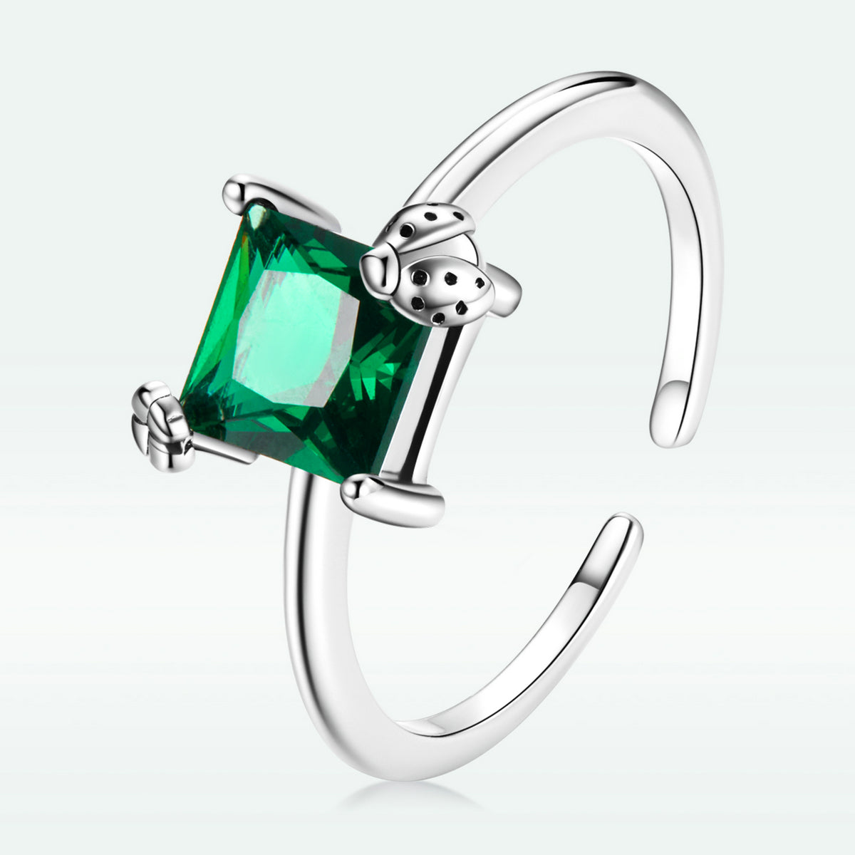 925 Sterling Silver Oxidized Pavé Setting CZ Ring for Women