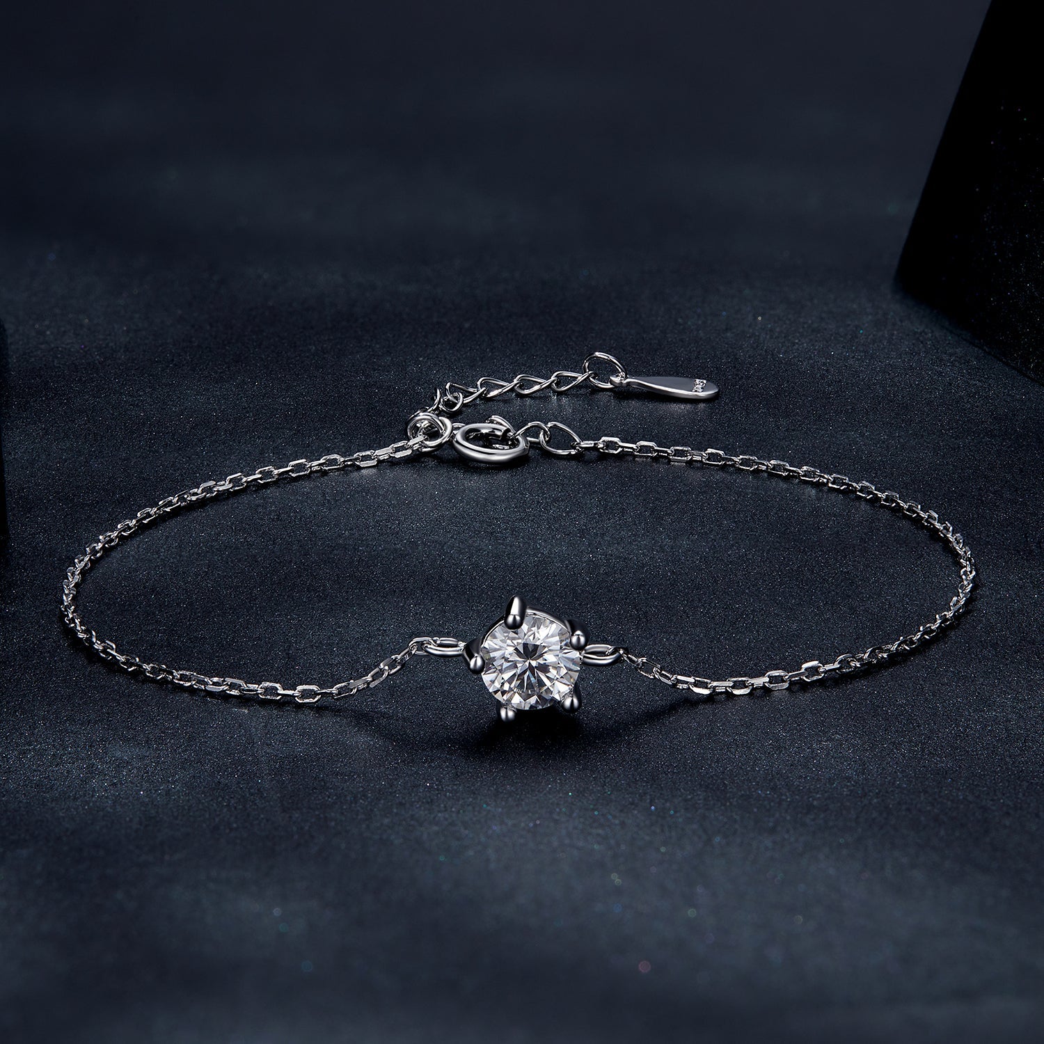 S925 Sterling Silver Moissanite Bracelet 15+3cm for Women