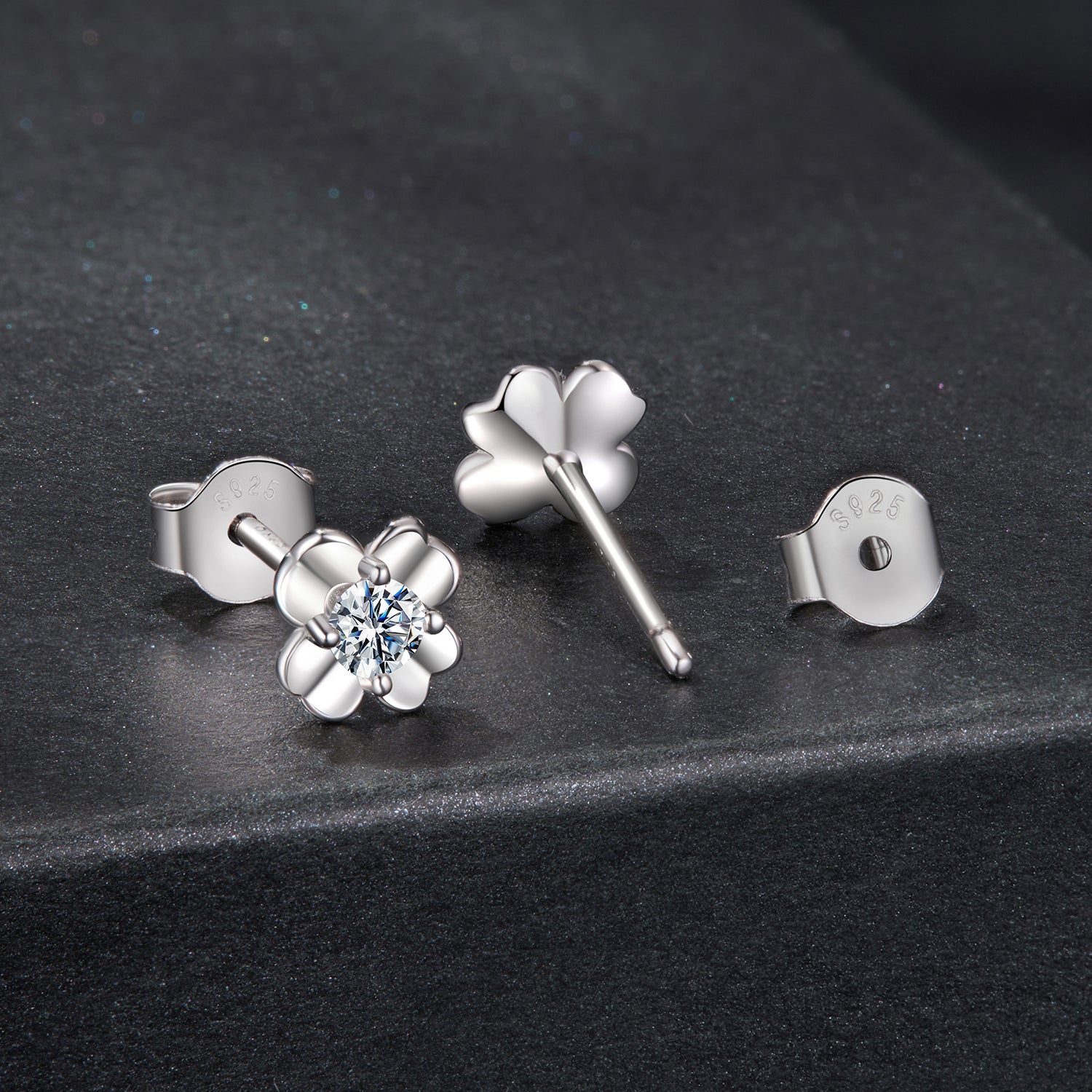 925 Sterling Silver Moissanite Earrings 0.6cm for Women