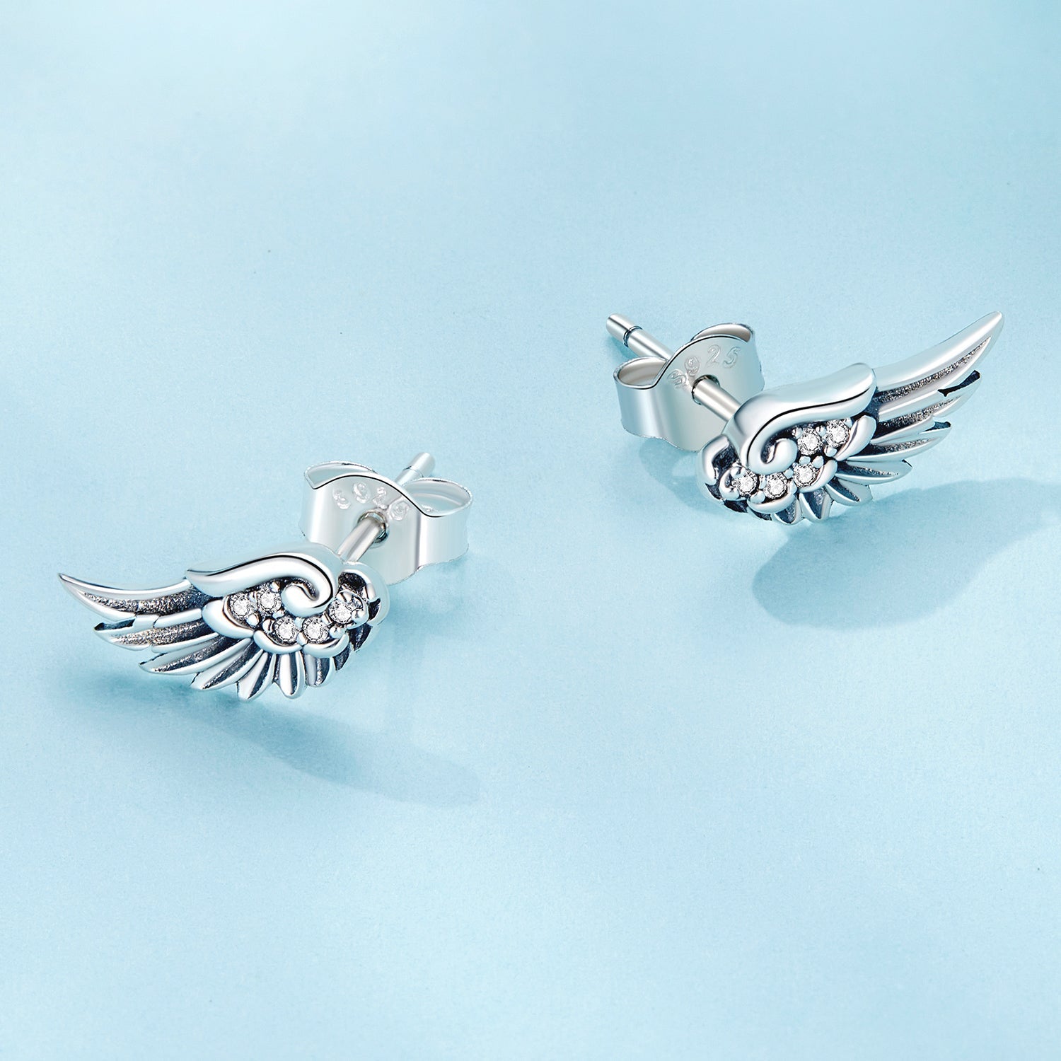 925 Sterling Silver Oxidized Pavé CZ Earrings
