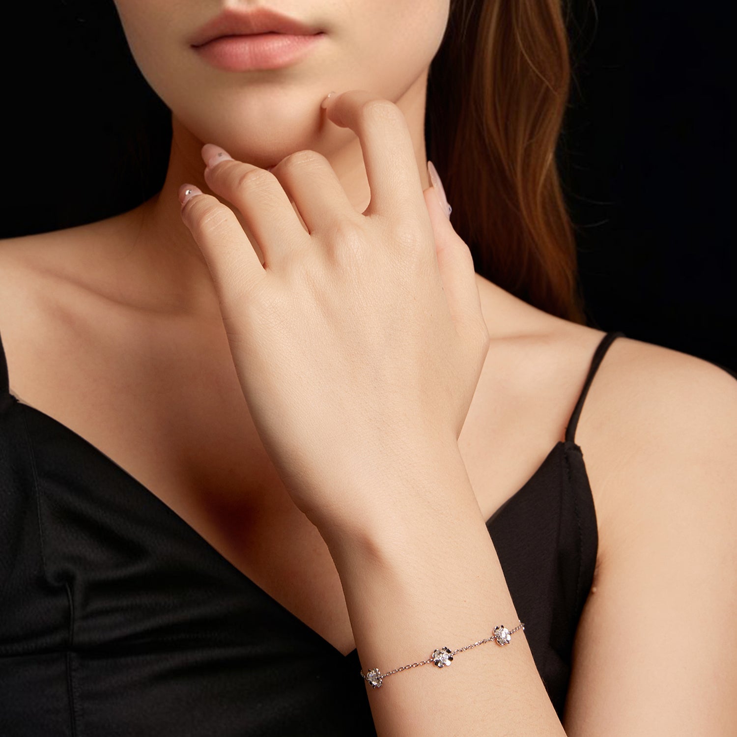 925 Sterling Silver 0.1 Carat Moissanite Bracelet for Women