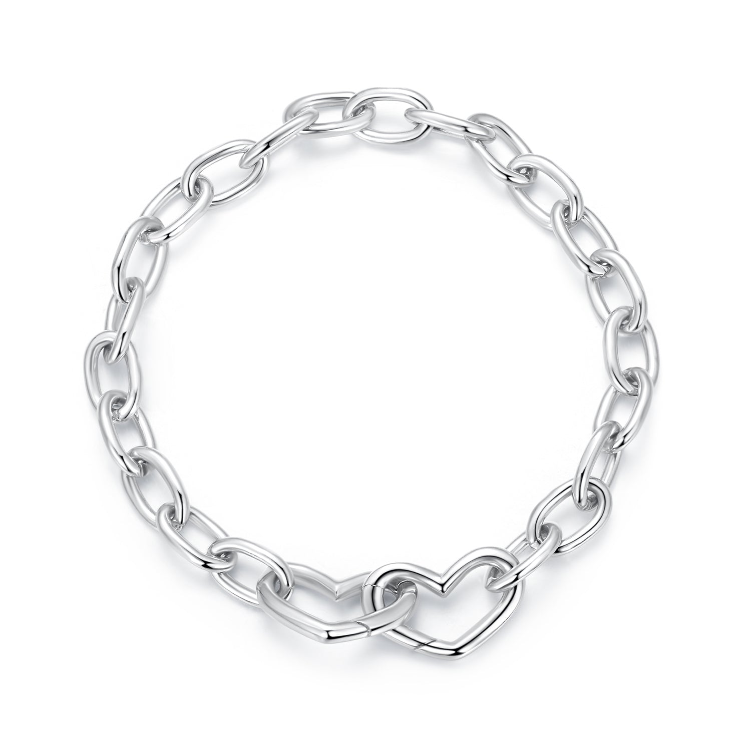 925 Sterling Silver Plated White Gold 19.0 cm Bracelet