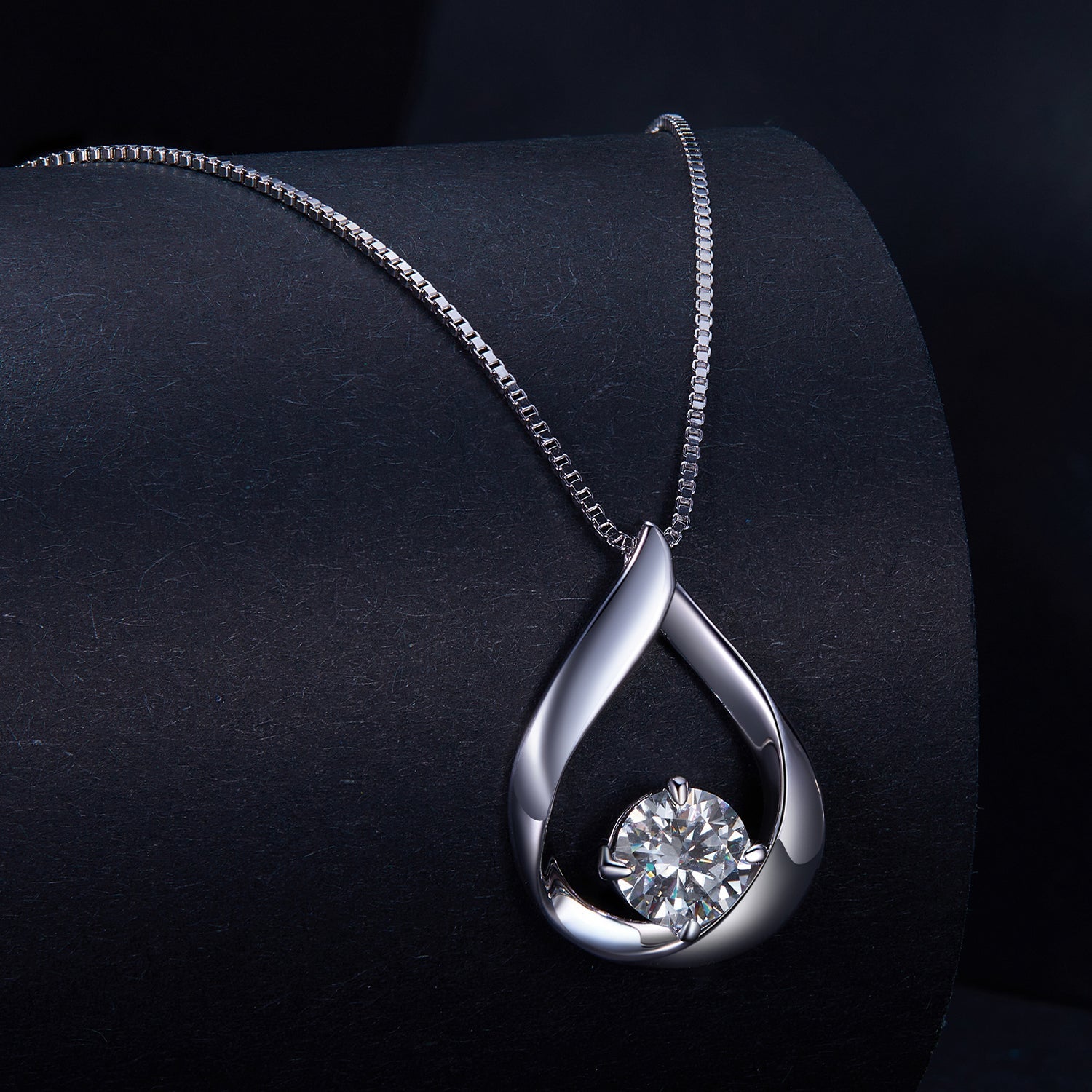 925 Sterling Silver Necklace with 1 Carat Moissanite - 400mm Length for Women