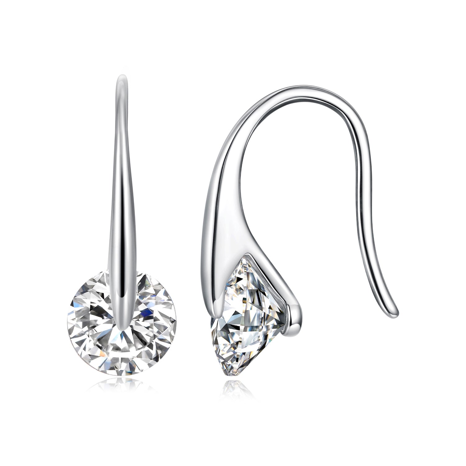 925 Sterling Silver Moissanite 1ct Earrings for Women