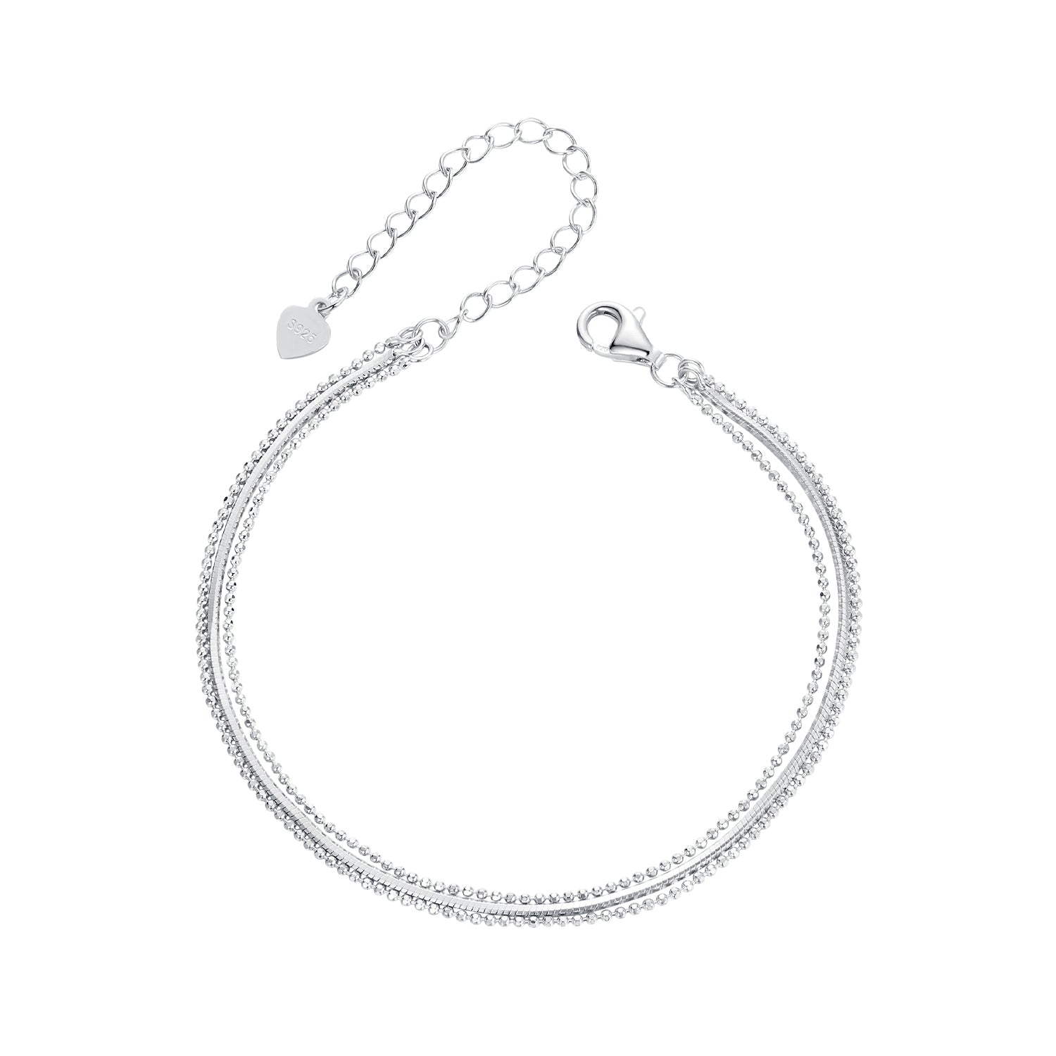 925 Sterling Silver & White Gold Plated Bracelet