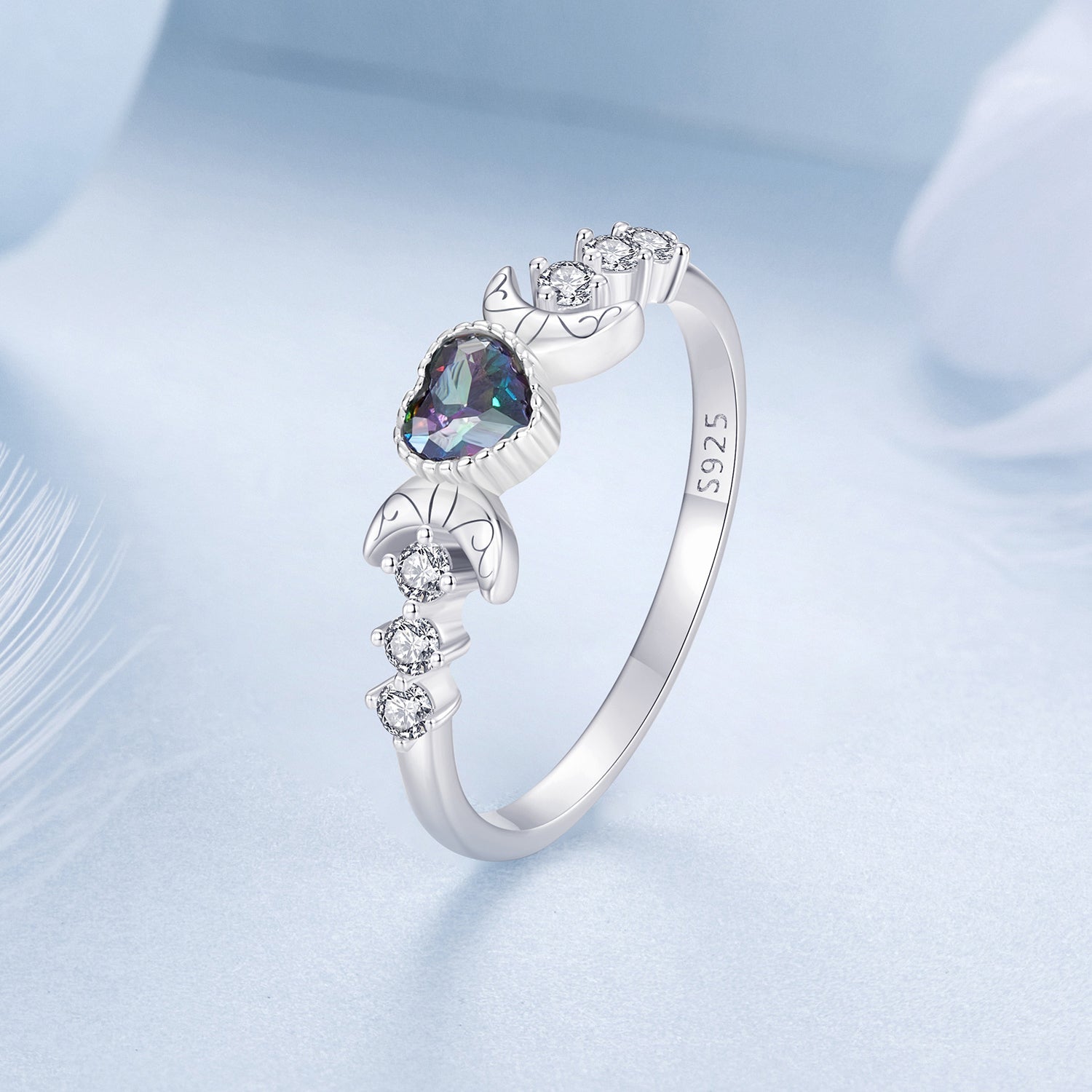 925 Sterling Silver Ring with Pavé Setting CZ, Size 7.0, Women’s Jewelry