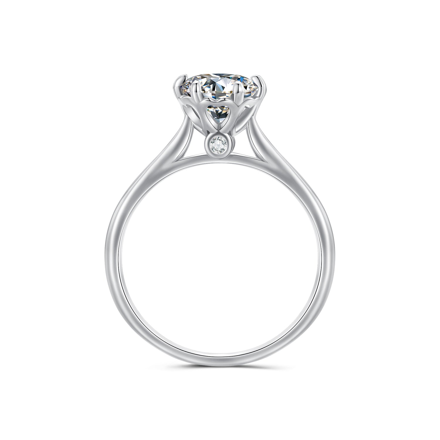 925 Sterling Silver Moissanite 1 Carat Ring Size 6 for Women