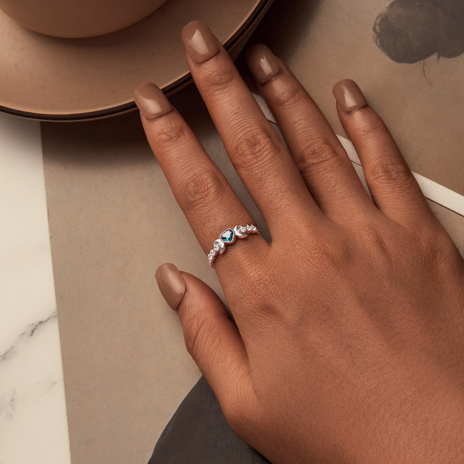 925 Sterling Silver Ring with Pavé Setting CZ, Size 7.0, Women’s Jewelry