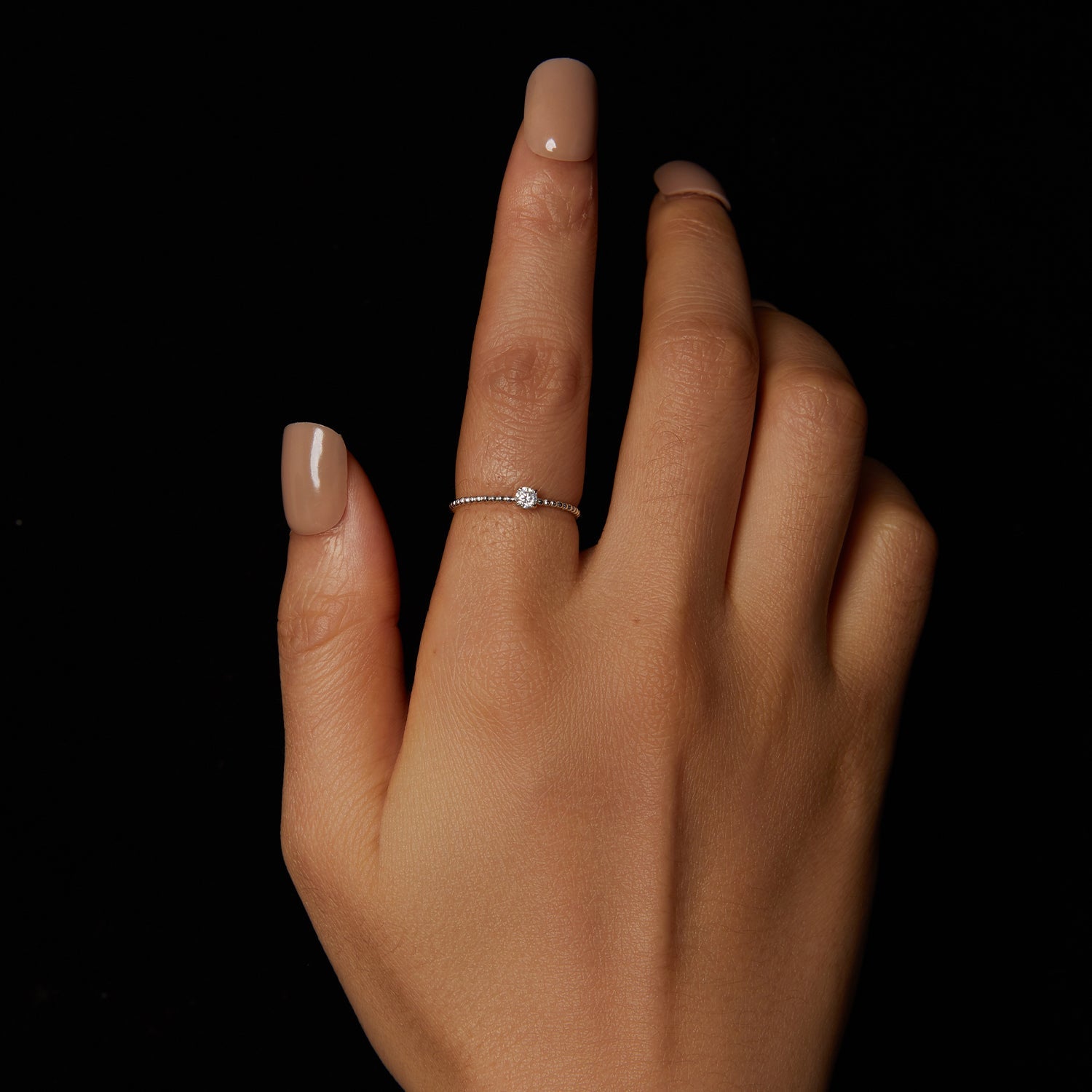 925 Sterling Silver 3mm Moissanite Ring for Women - Size 6
