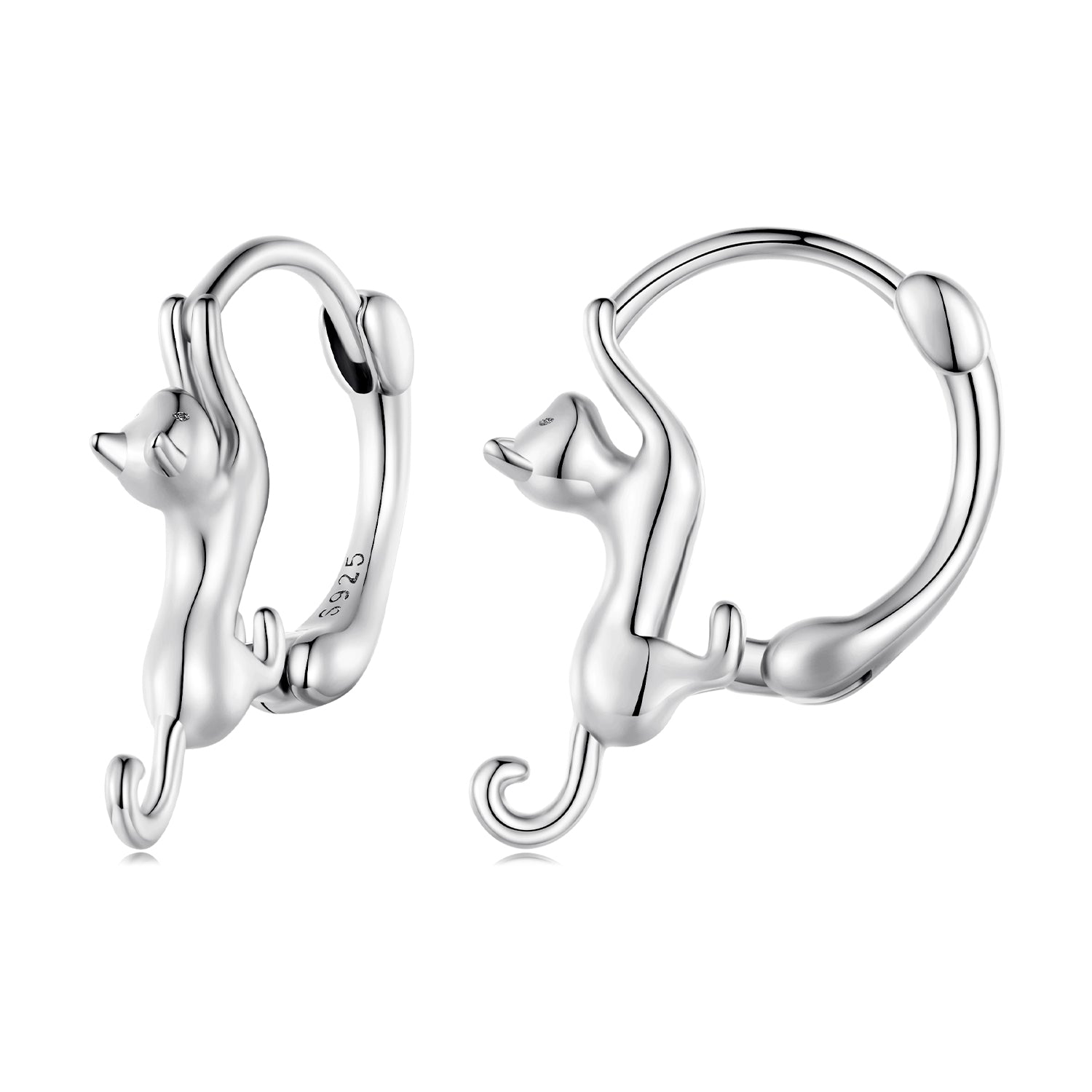 925 Sterling Silver Plated Gold Earrings Size 1.8cm for Women