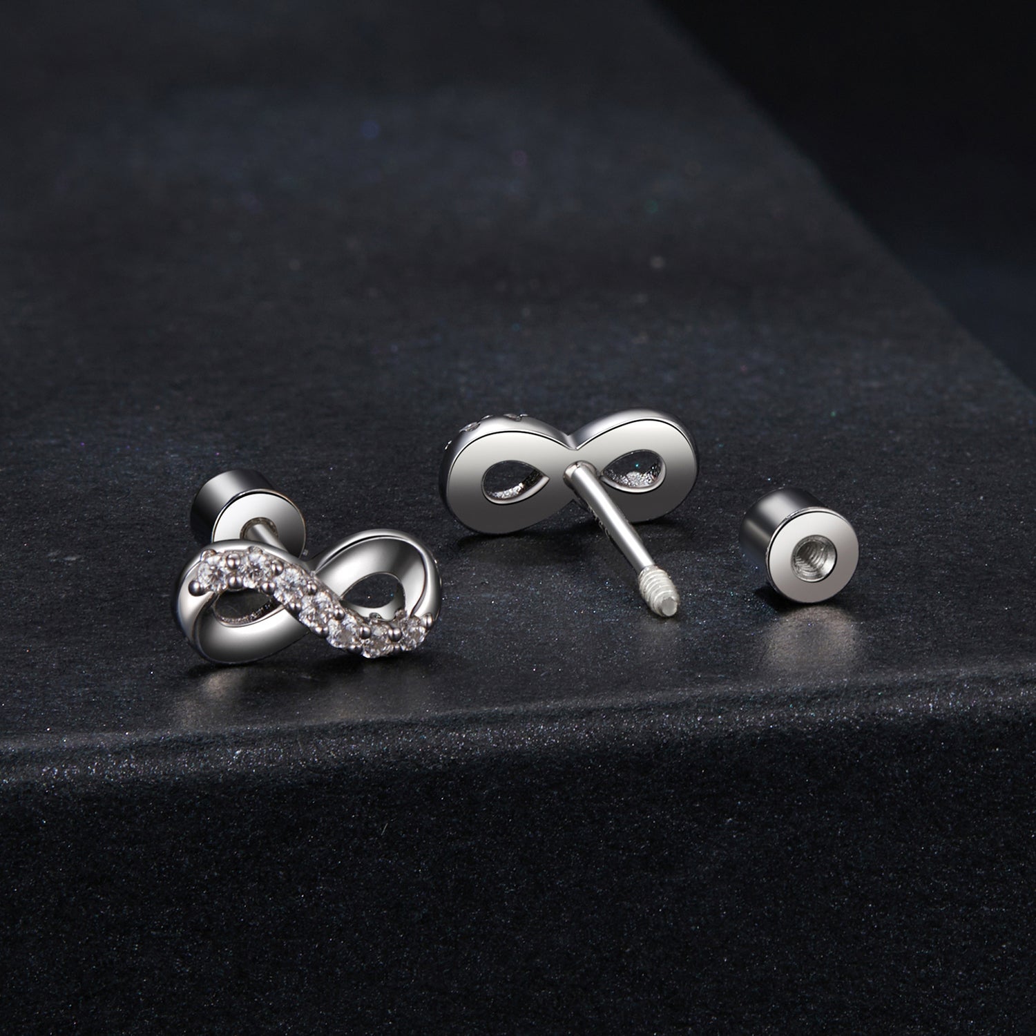 925 Sterling Silver & Moissanite Earrings 0.005ct for Women