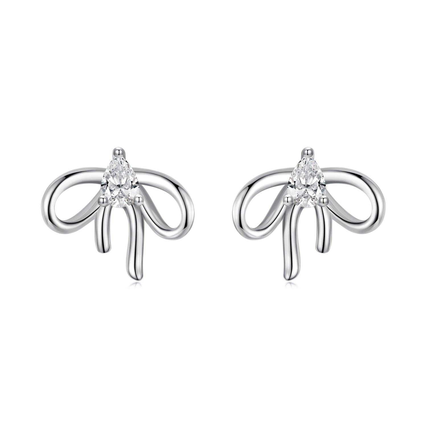 925 Sterling Silver Earrings with Pavé Setting & Oxidized Finish