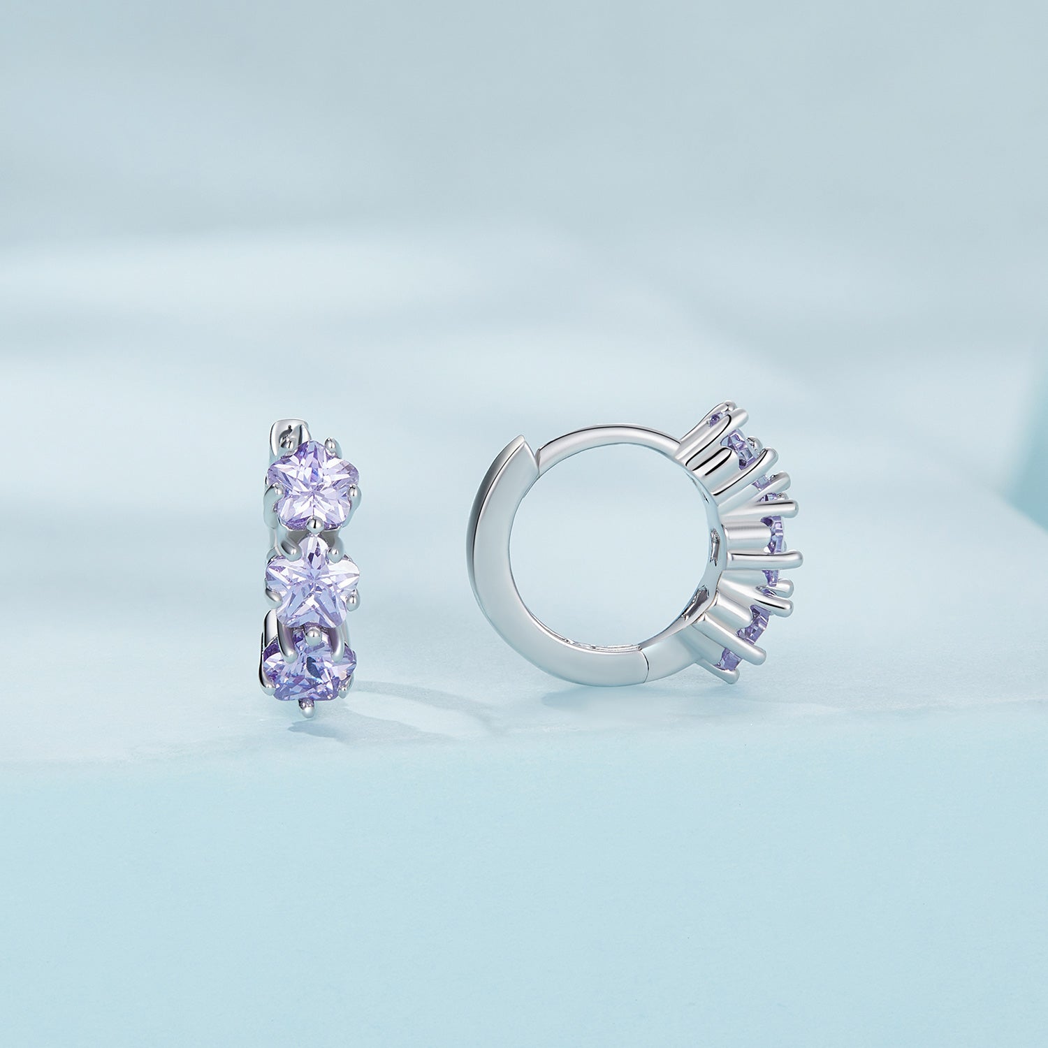 925 Sterling Silver Earrings with Pavé Setting CZ, 1.2x0.45cm, for Women
