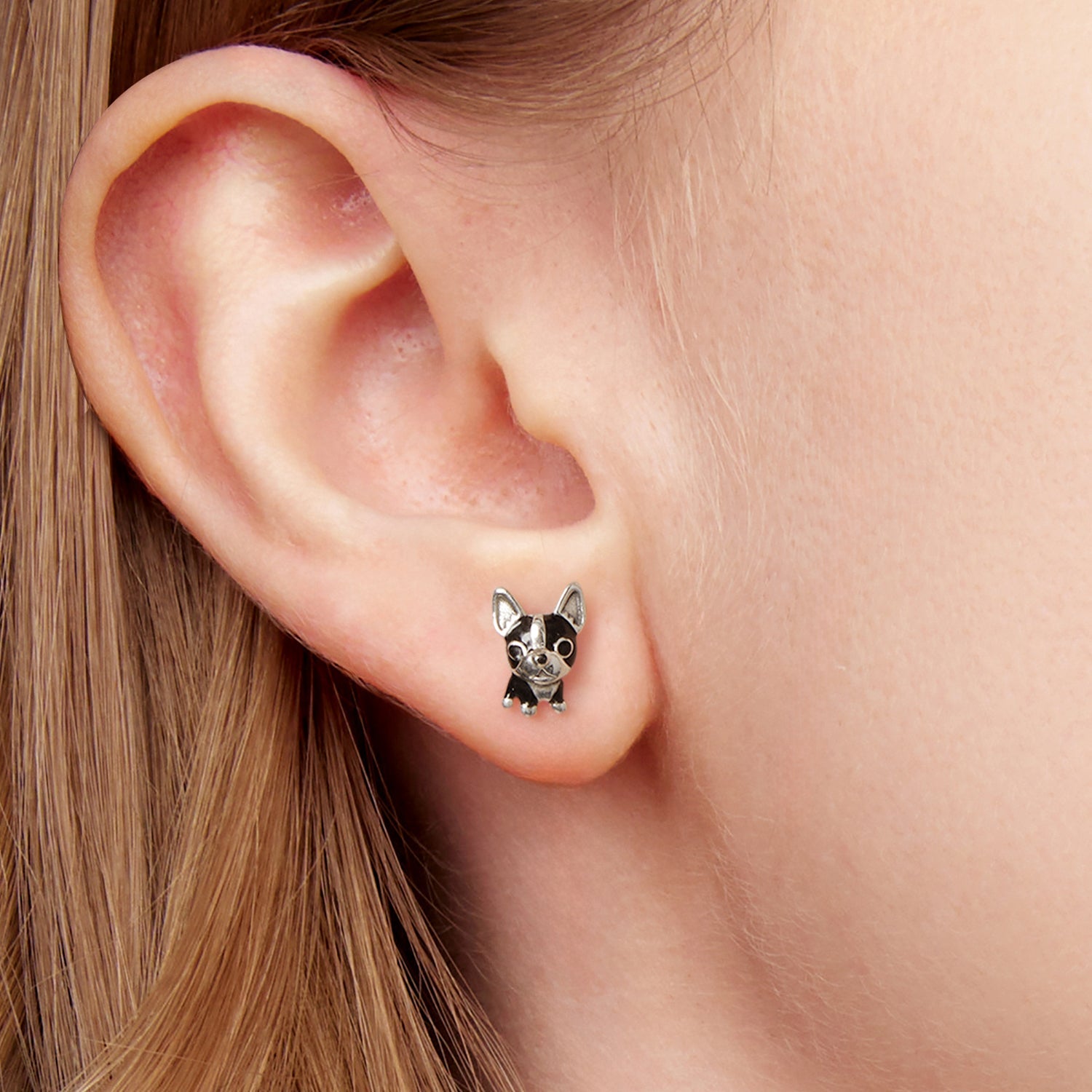 925 Sterling Silver Oxidized Enamel Earrings for Women