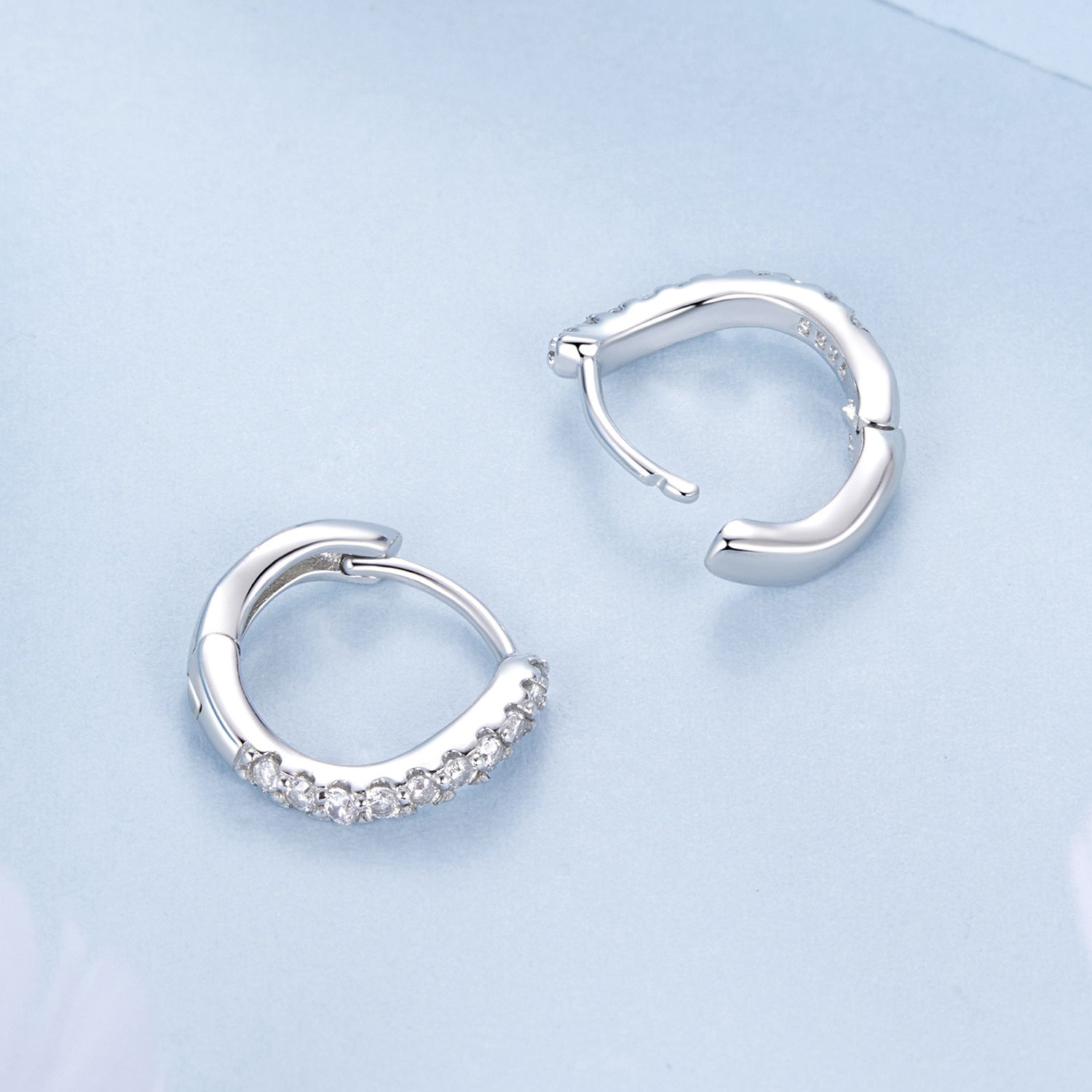 925 Sterling Silver Pavé CZ Earrings for Women