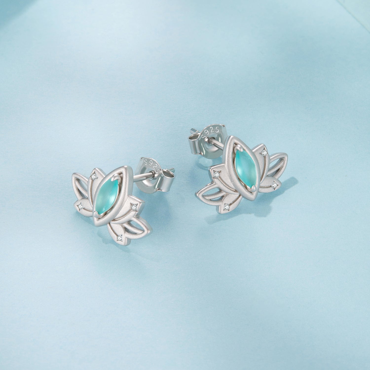 925 Sterling Silver Earrings with Pavé CZ and White Gold Plating, Size 0.9*1.3 cm for Women