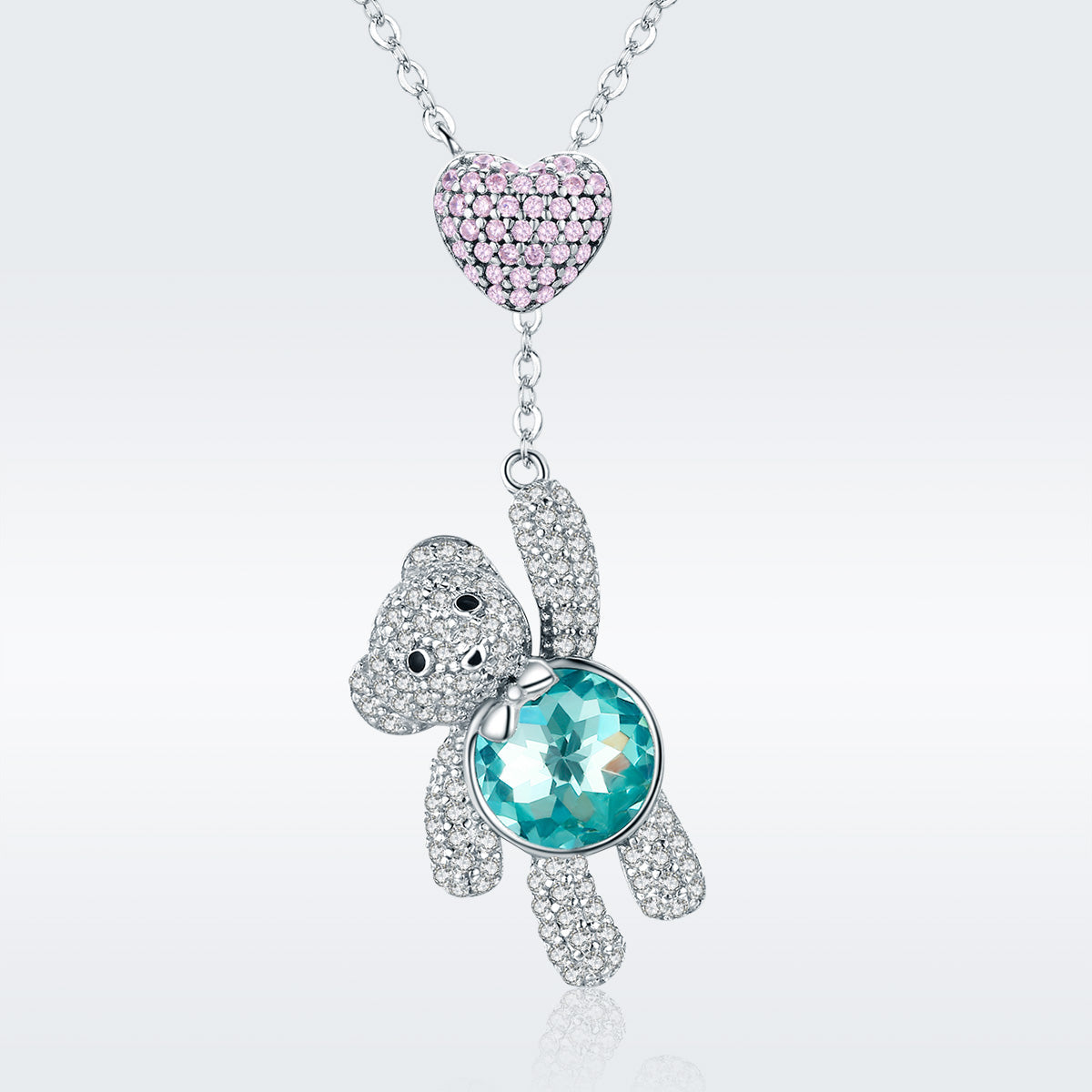 925 Sterling Silver Necklace 38-45cm with 3.1*1.3cm Pendant for Women