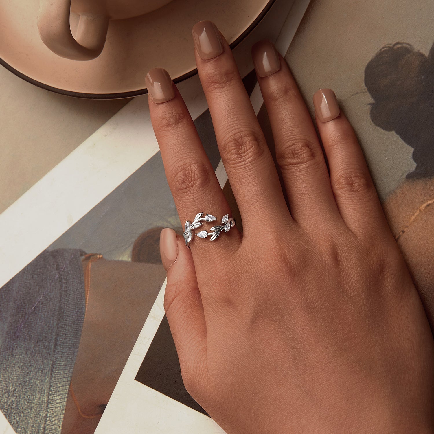 925 Sterling Silver White Gold Plated Pavé Setting CZ Ring for Women