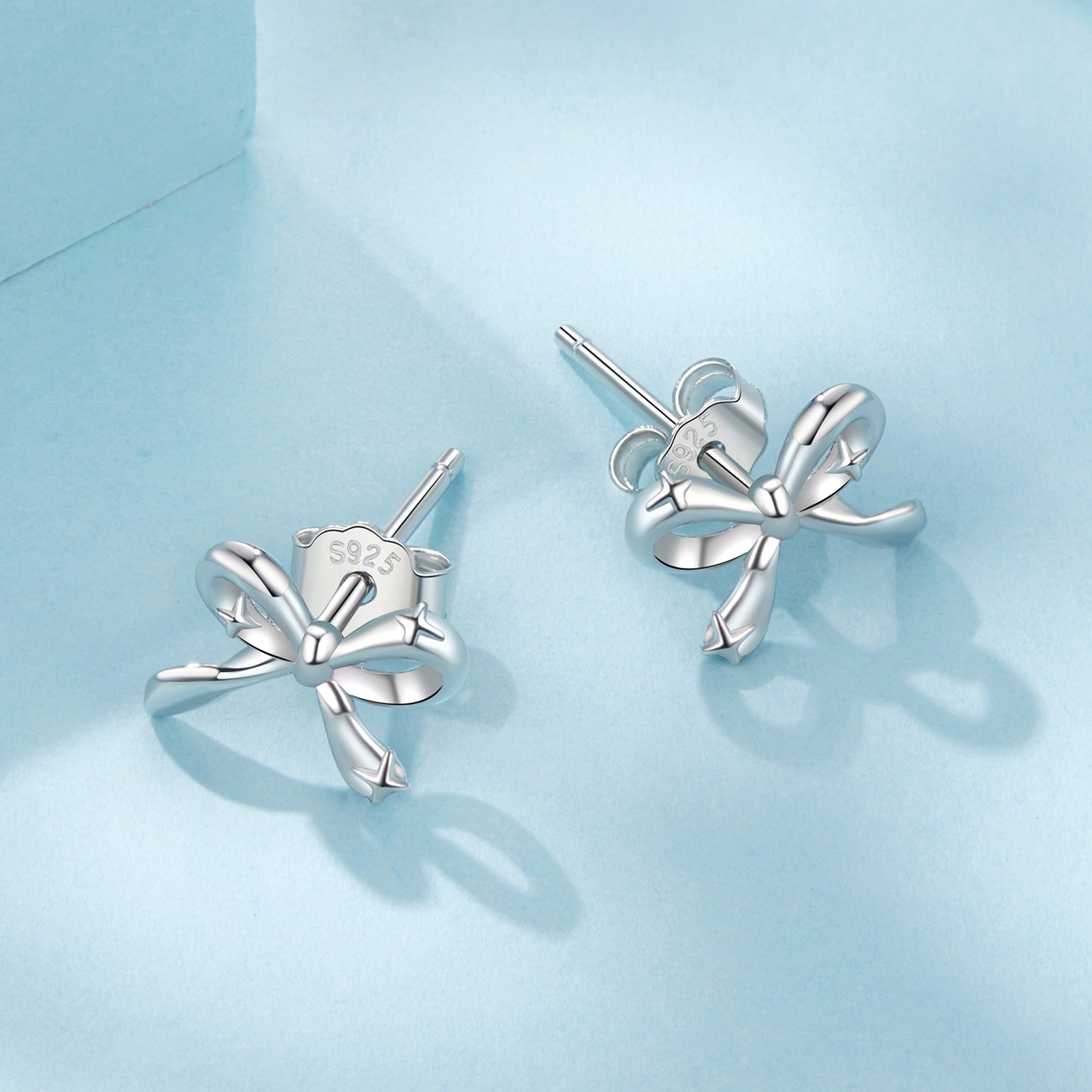 925 Sterling Silver Plated White Gold Earrings