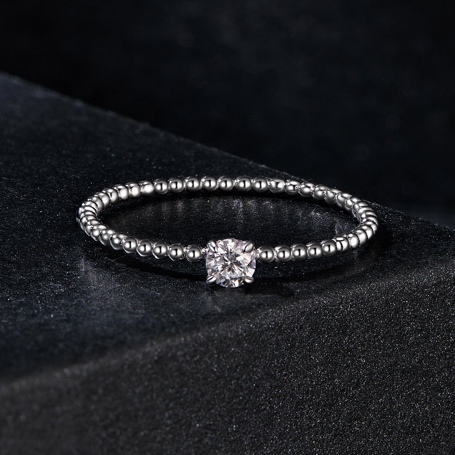 925 Sterling Silver 3mm Moissanite Ring for Women - Size 6