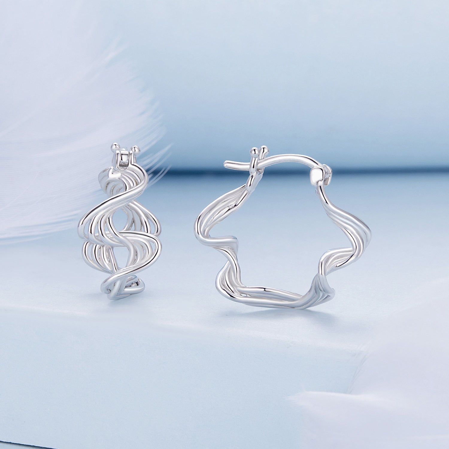 925 Sterling Silver Earrings 18mm x 10mm for Women