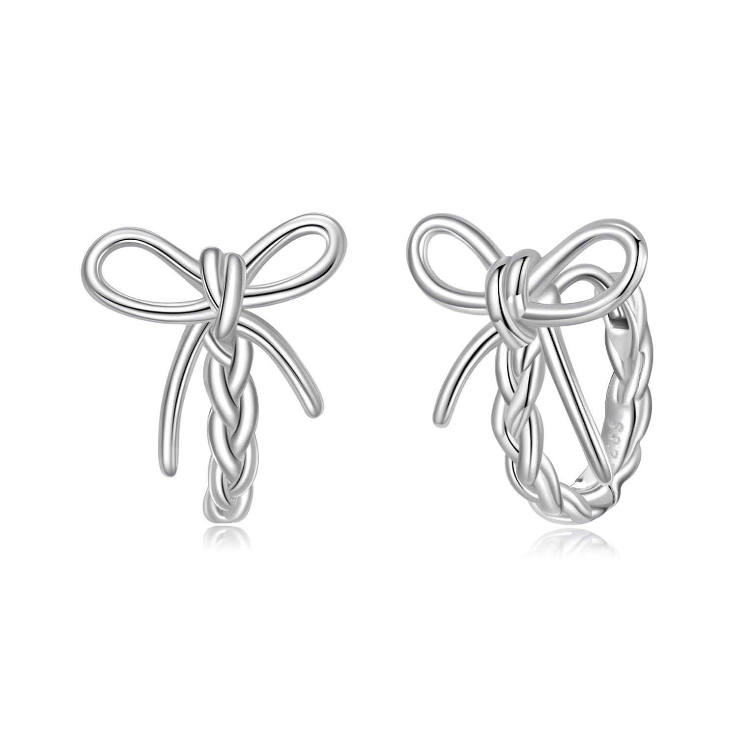 925 Sterling Silver Earrings with White Gold Plating for Women