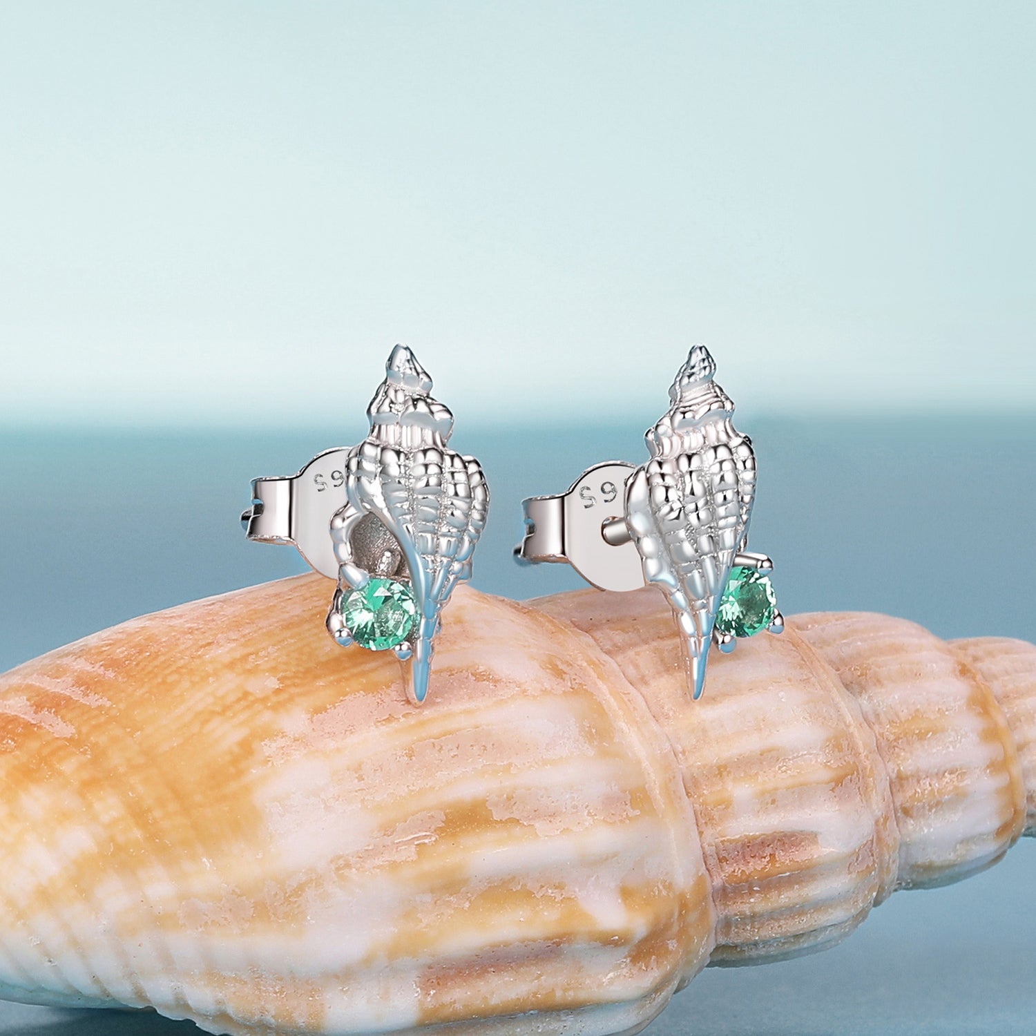 925 Sterling Silver Earrings with Transparent Glass, 5x12mm for Women