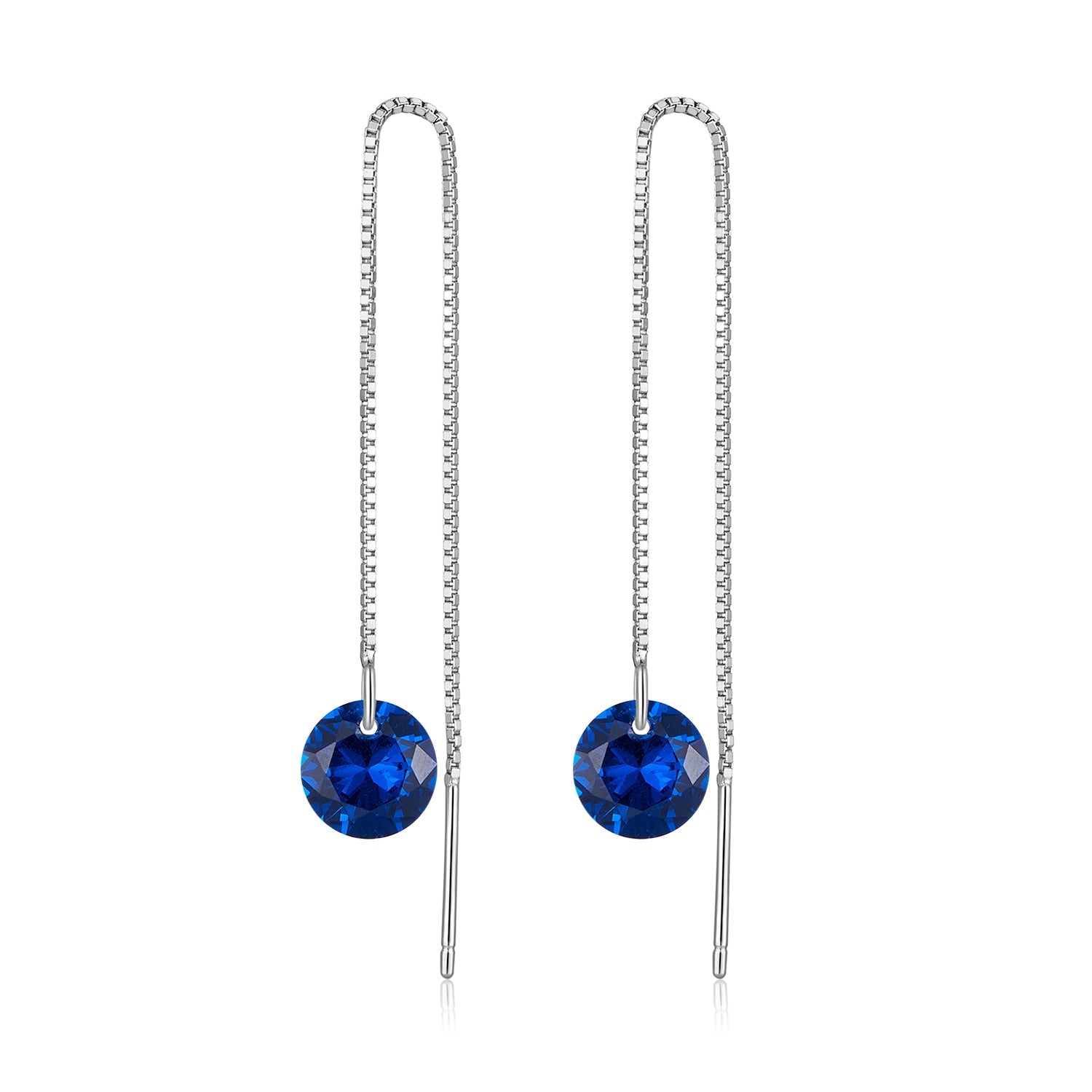 925 Sterling Silver Earrings with 0.8cm Main Stone and CZ for Women