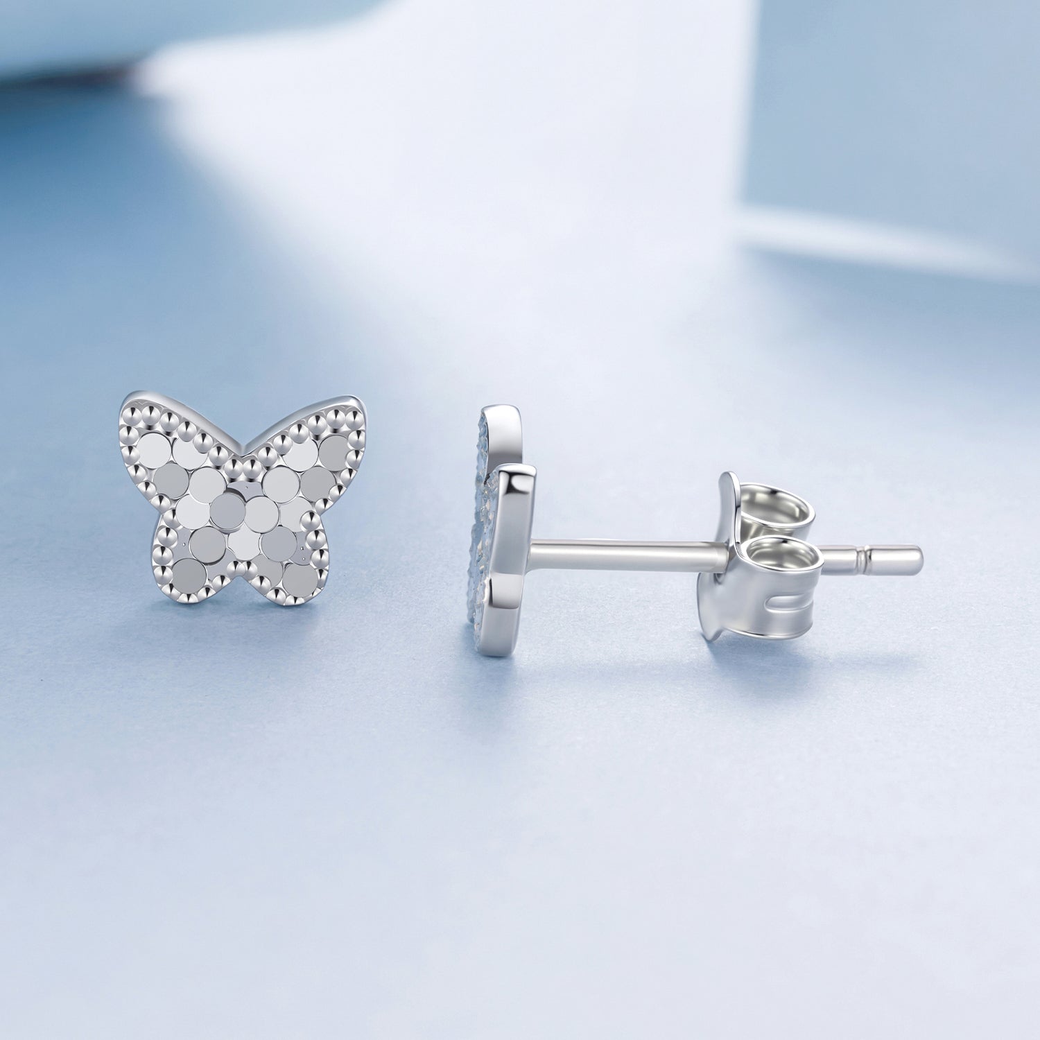 925 Sterling Silver Earrings with Plated White Gold for Women