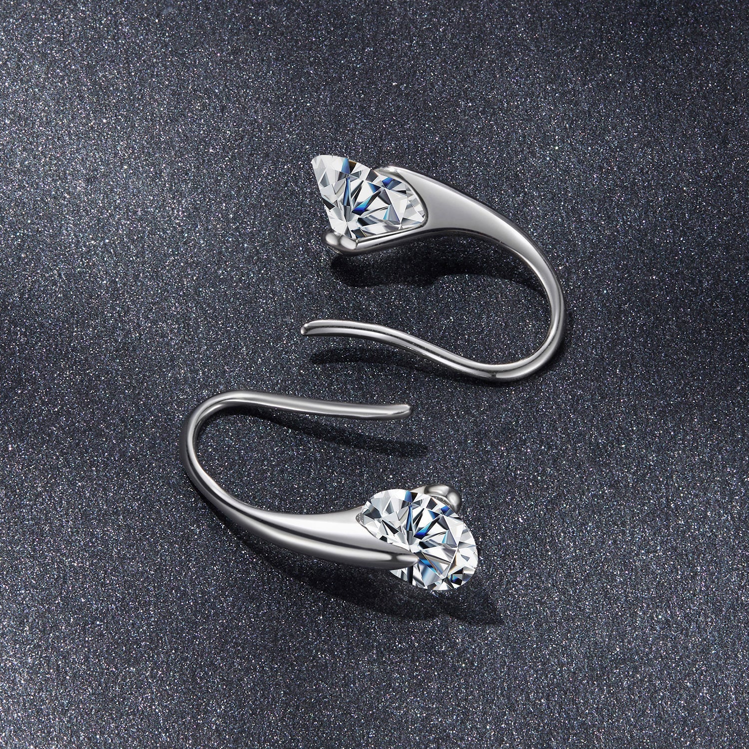 925 Sterling Silver Moissanite 1ct Earrings for Women