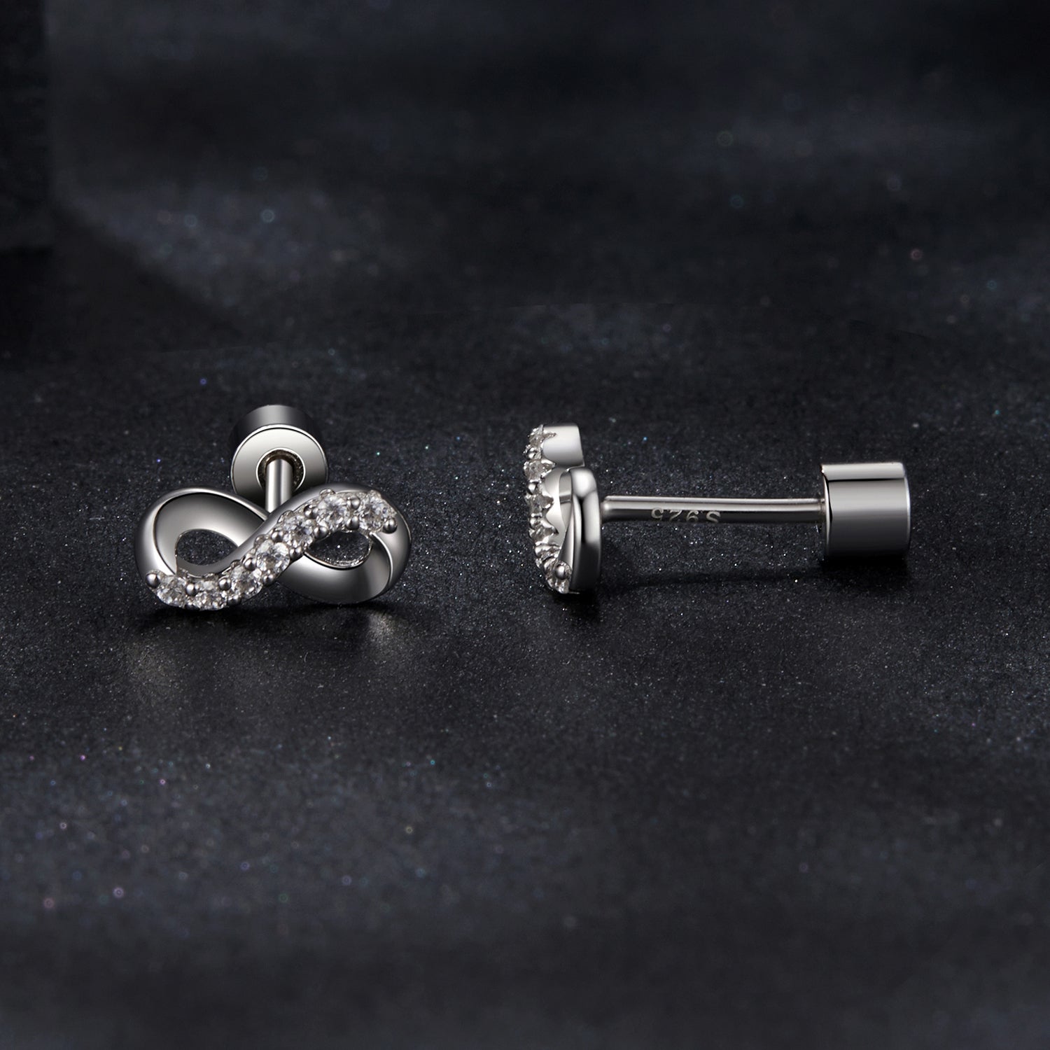 925 Sterling Silver & Moissanite Earrings 0.005ct for Women