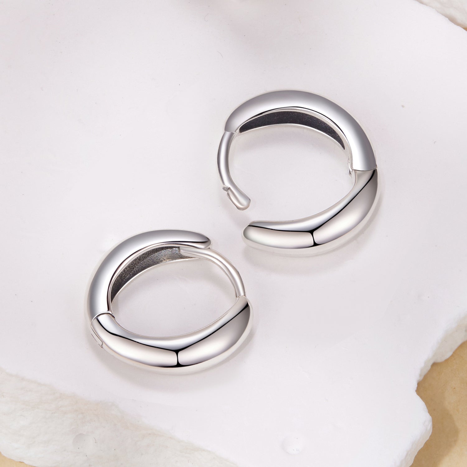 925 Sterling Silver Oxidized Hoop Earrings for Women