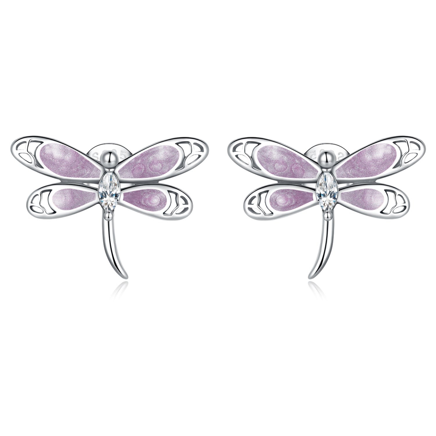 925 Sterling Silver Enamel Process Earrings with Pavé Setting CZ for Women