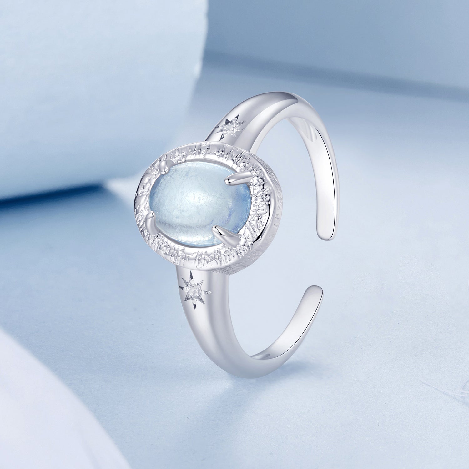 925 Sterling Silver Ring with Pavé Setting CZ, 0.2cm Width, White Gold Plated, Style E, Women