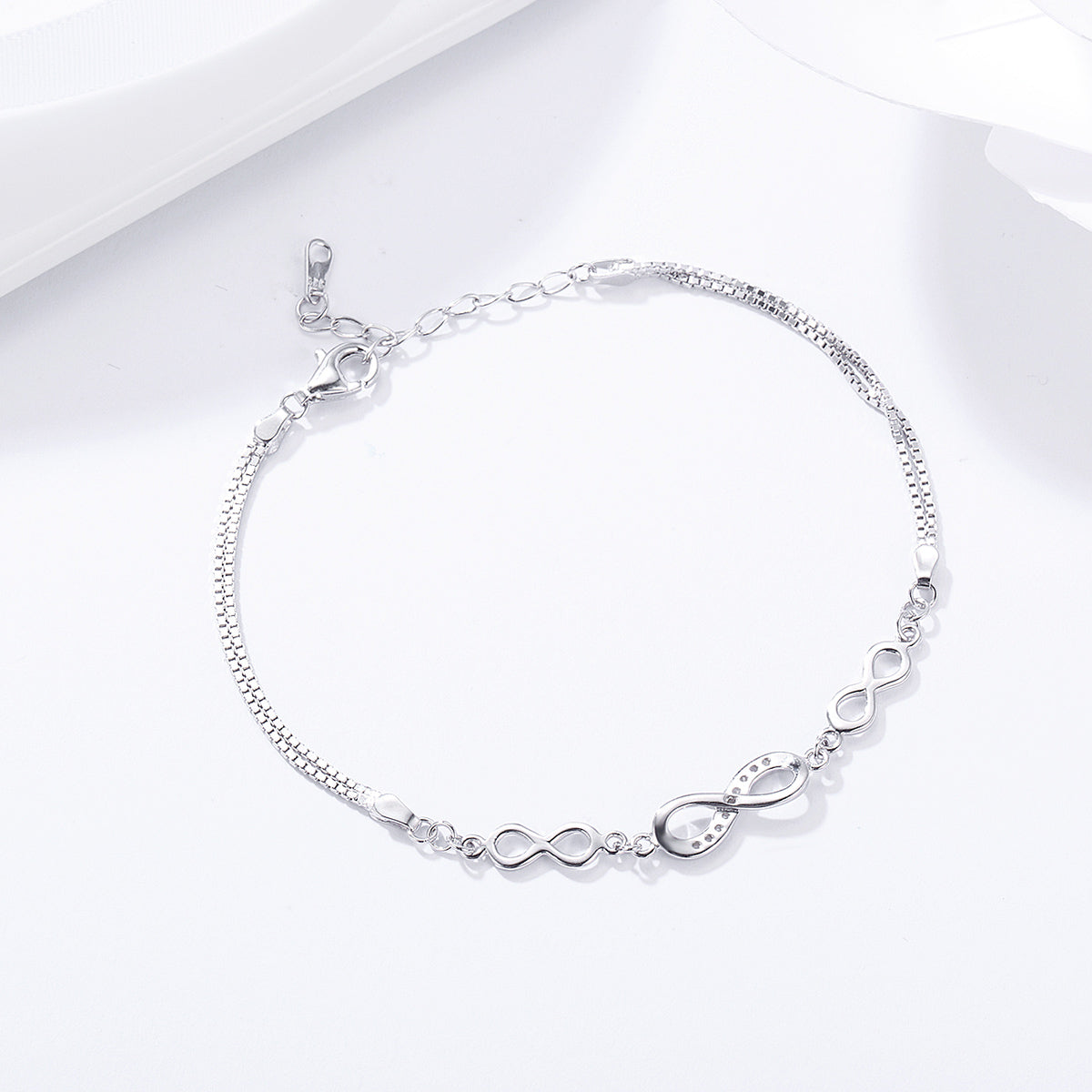 925 Sterling Silver Bracelet 22CM for Women