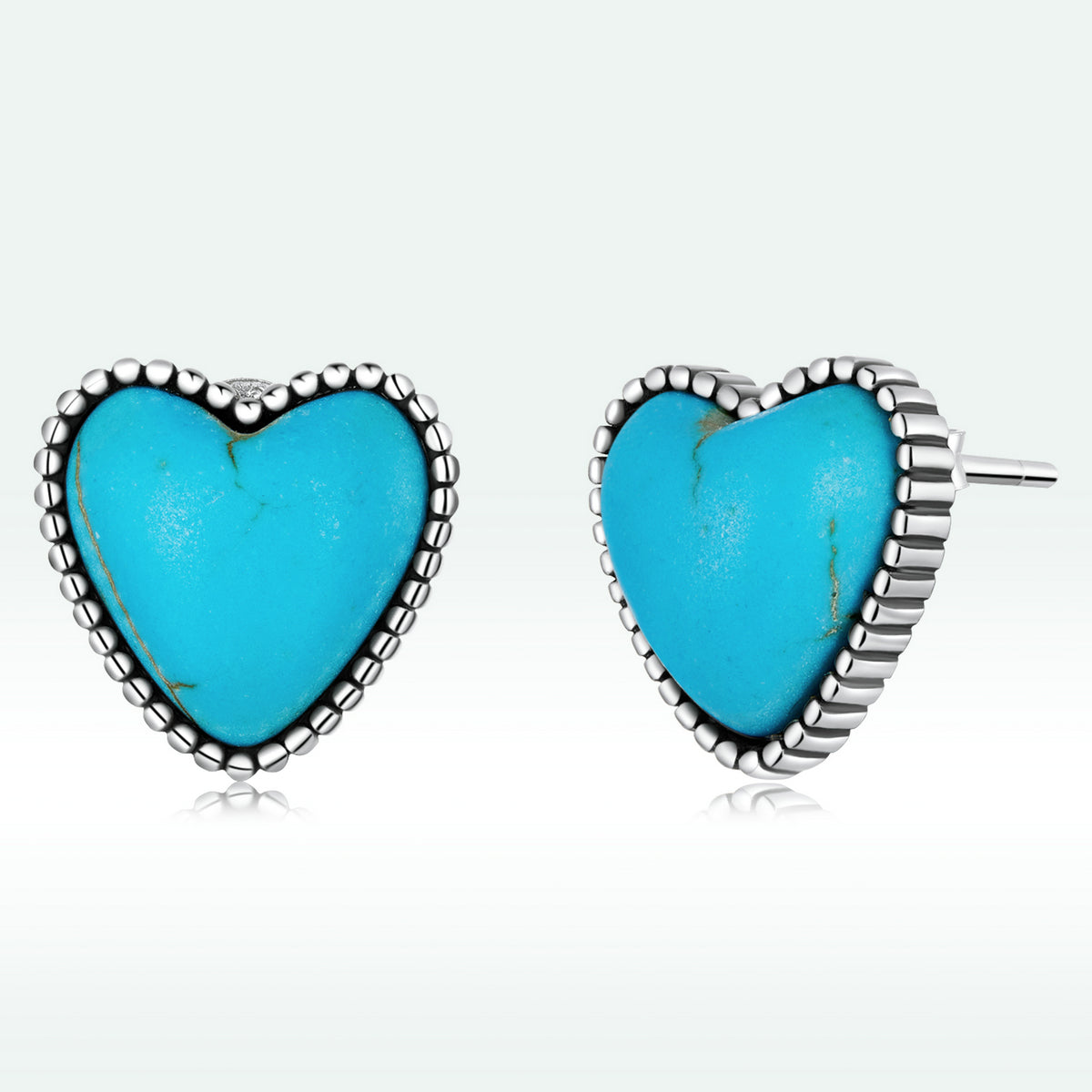 925 Sterling Silver Oxidized Turquoise Earrings for Women
