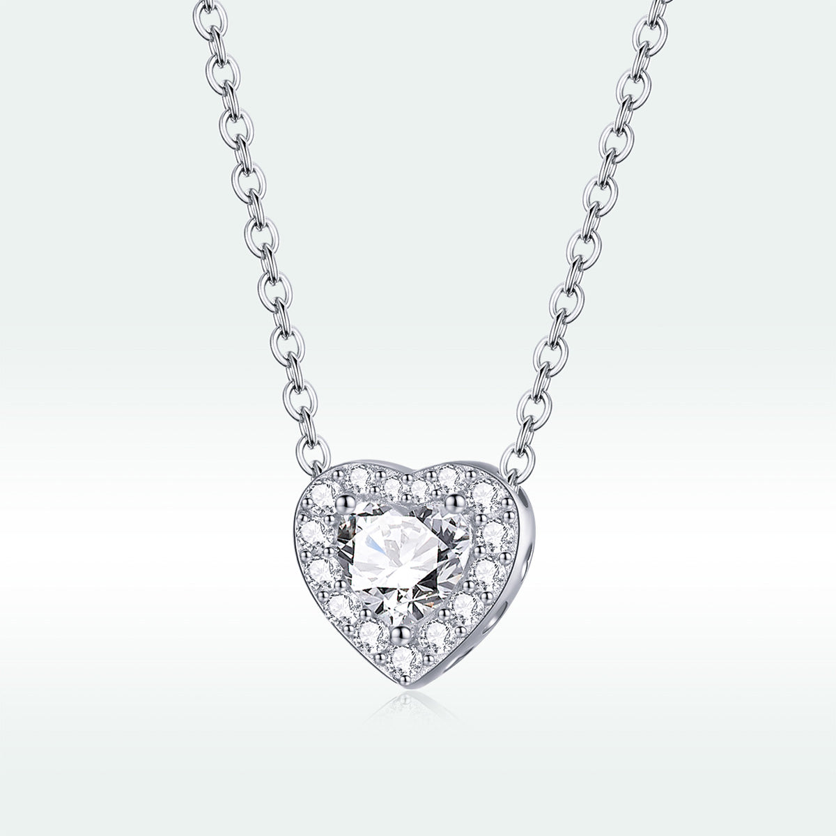 925 Sterling Silver Adjustable Cubic Zirconia Pendant Necklace for Women