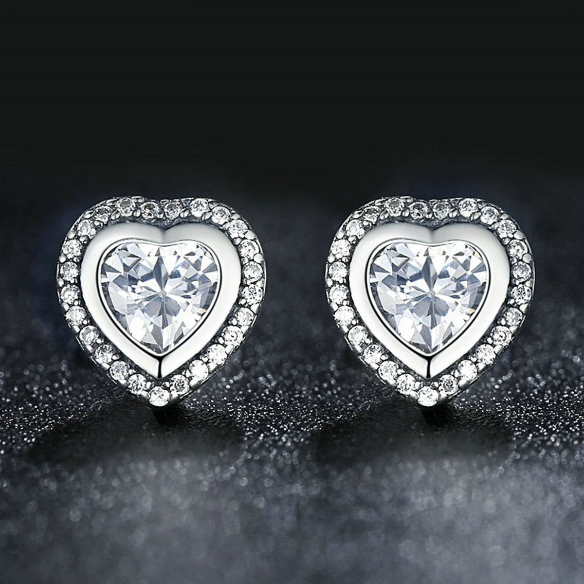 925 Sterling Silver Oxidized CZ Earrings
