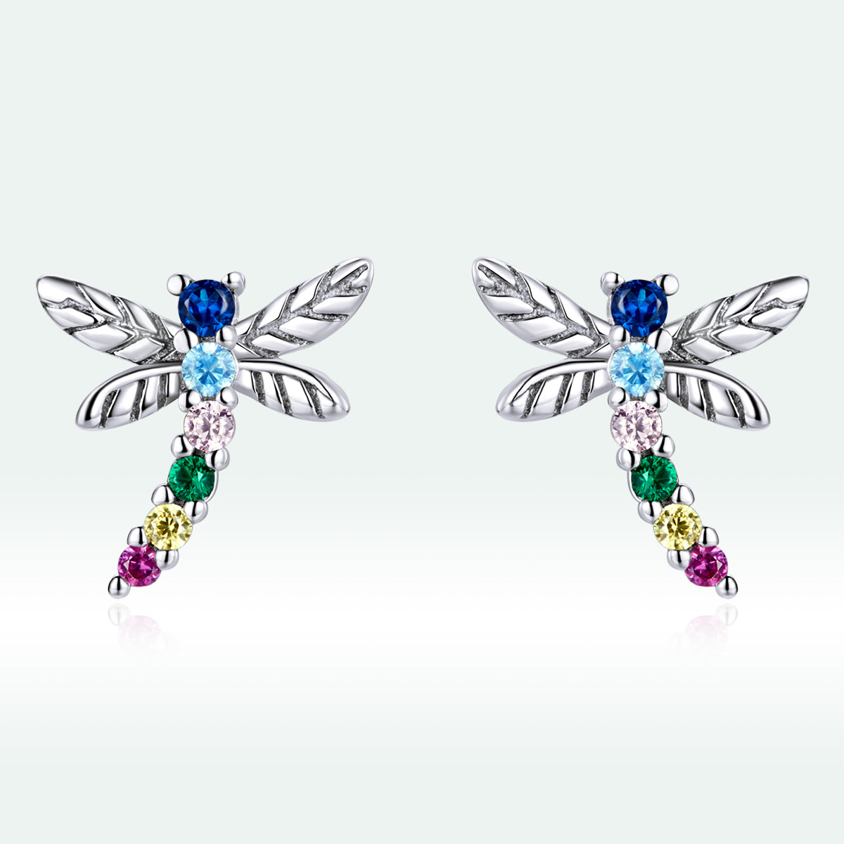 925 Sterling Silver Earrings with Pavé Setting CZ in Oxidized Silver