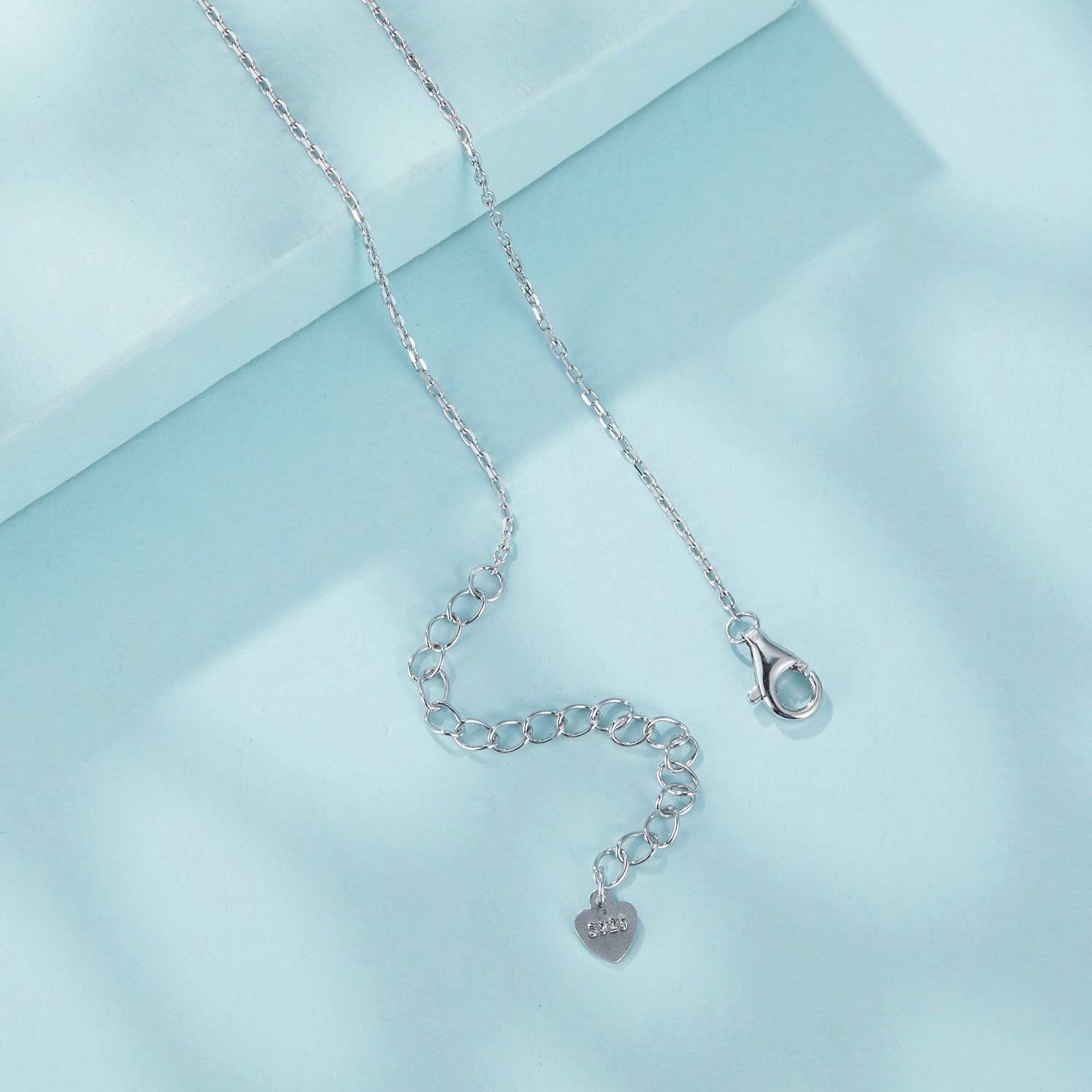 925 Sterling Silver Pavé Setting CZ Moon Necklace for Women