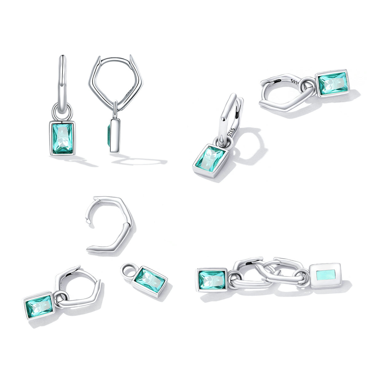 925 Sterling Silver Earrings with Pavé Setting CZ