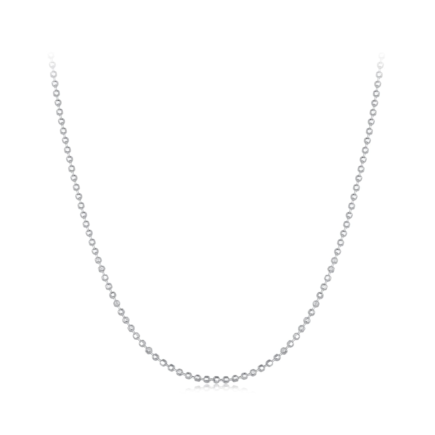 925 Sterling Silver Plated Platinum Necklace 400+50mm for Women