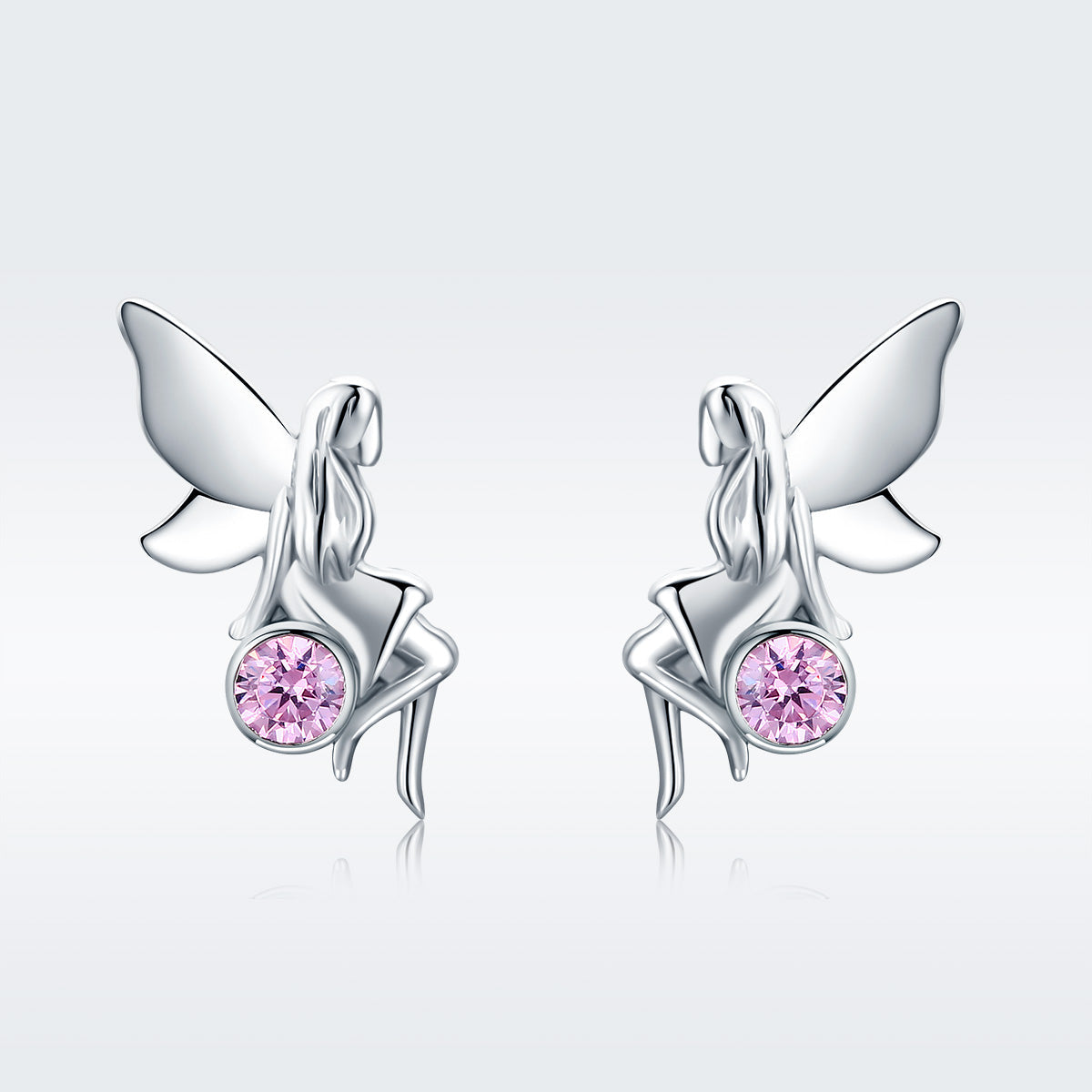 925 Sterling Silver Earrings with Pavé Setting CZ, 1.6*0.7 cm for Women