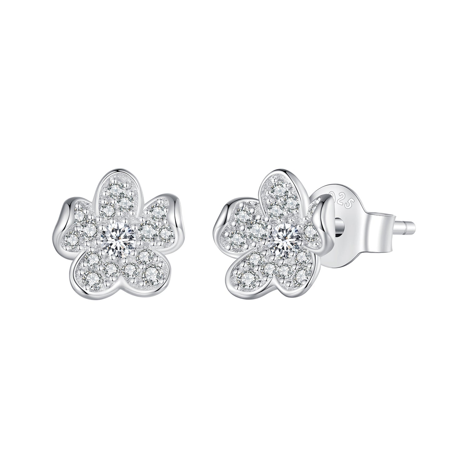 S925 Sterling Silver Pavé Setting CZ Earrings