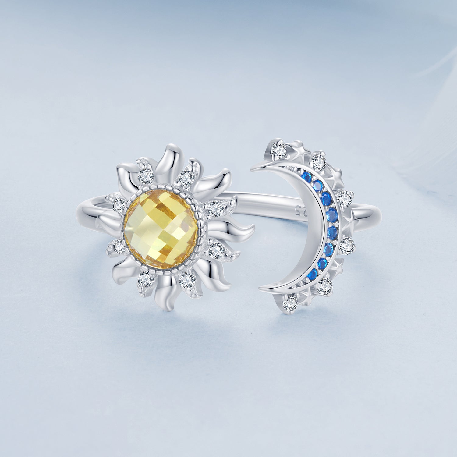 925 Sterling Silver Pavé CZ White Gold Plated Ring for Women