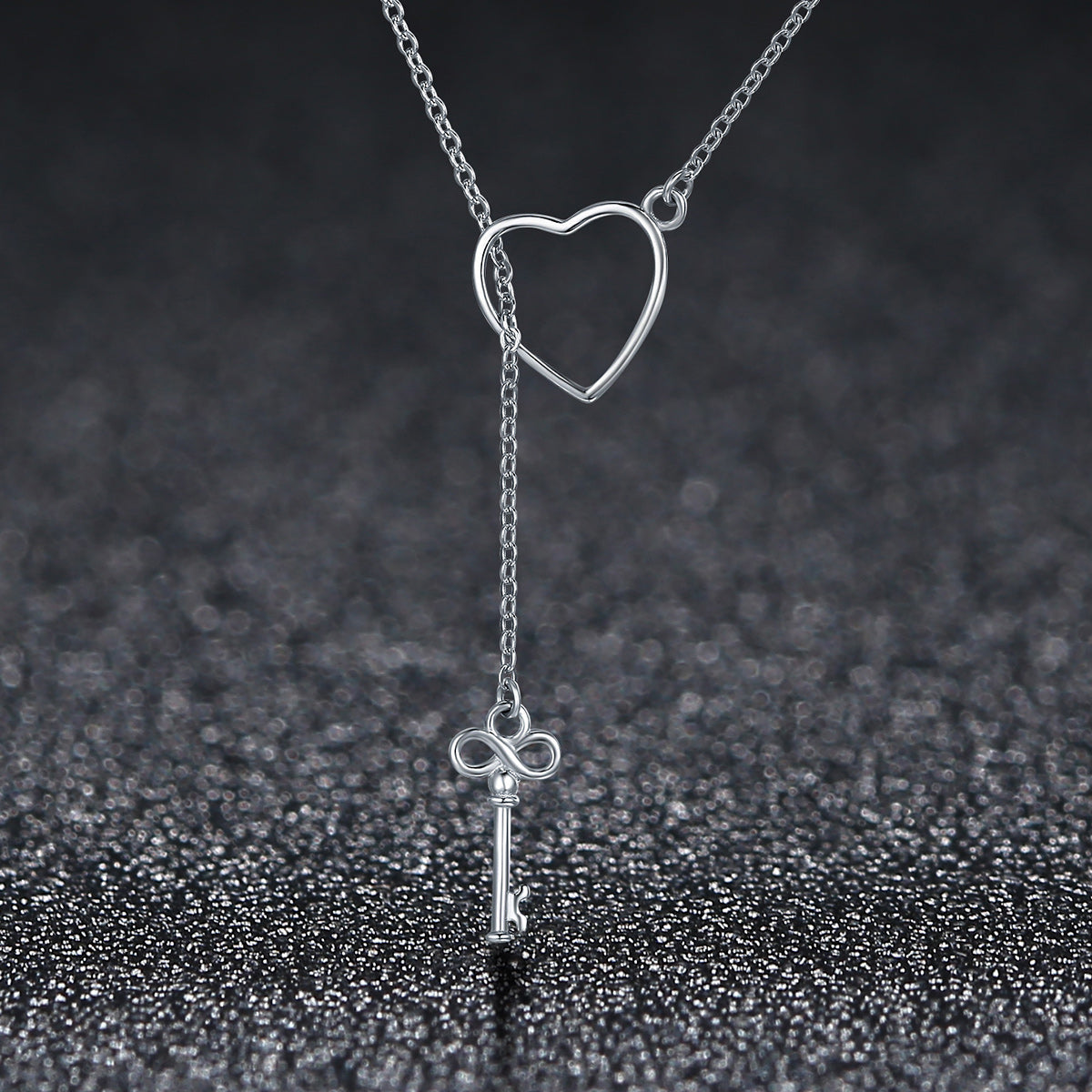 925 Sterling Silver Necklace 55cm with Heart Pendant for Women