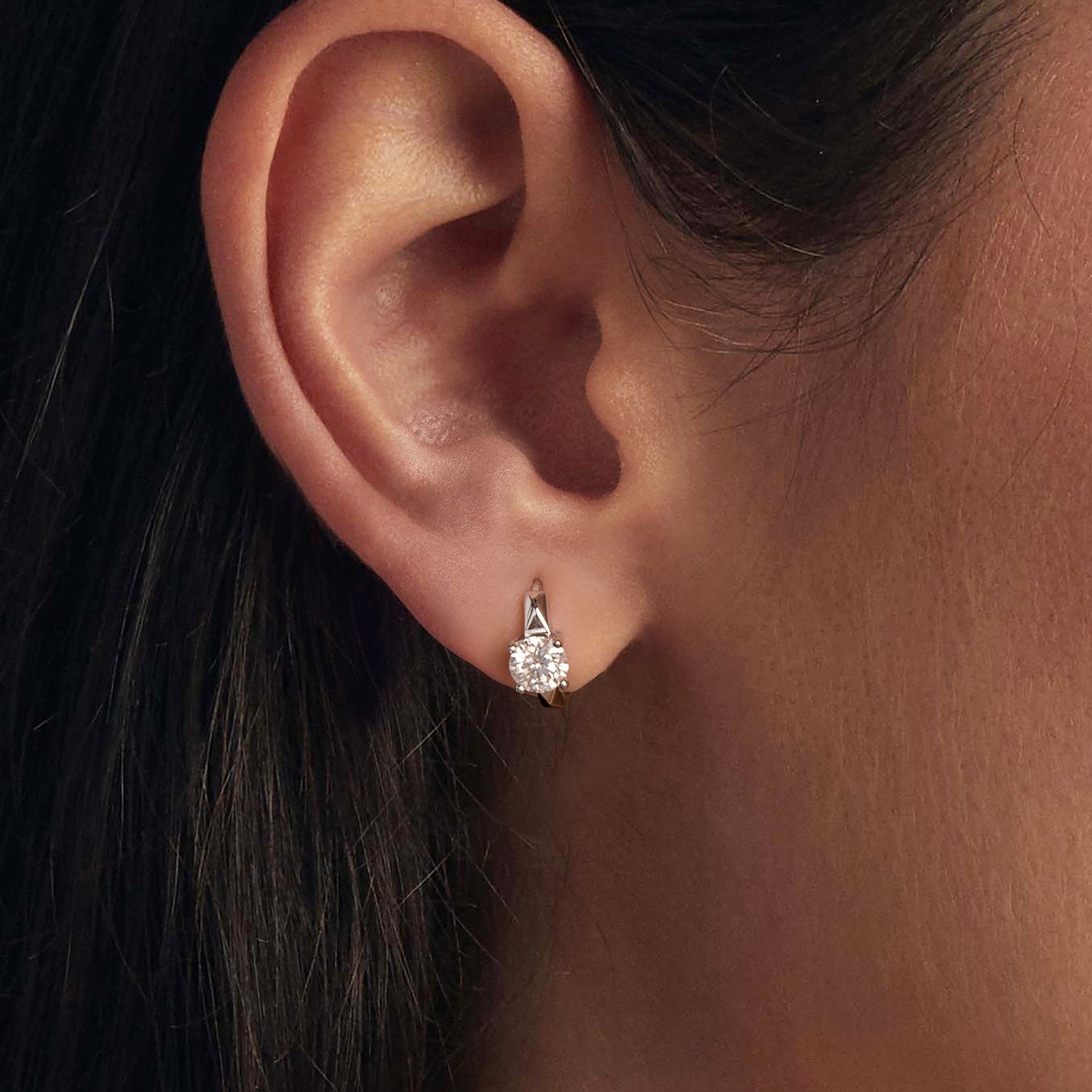 925 Sterling Silver Moissanite 0.50 Carat Earrings for Women