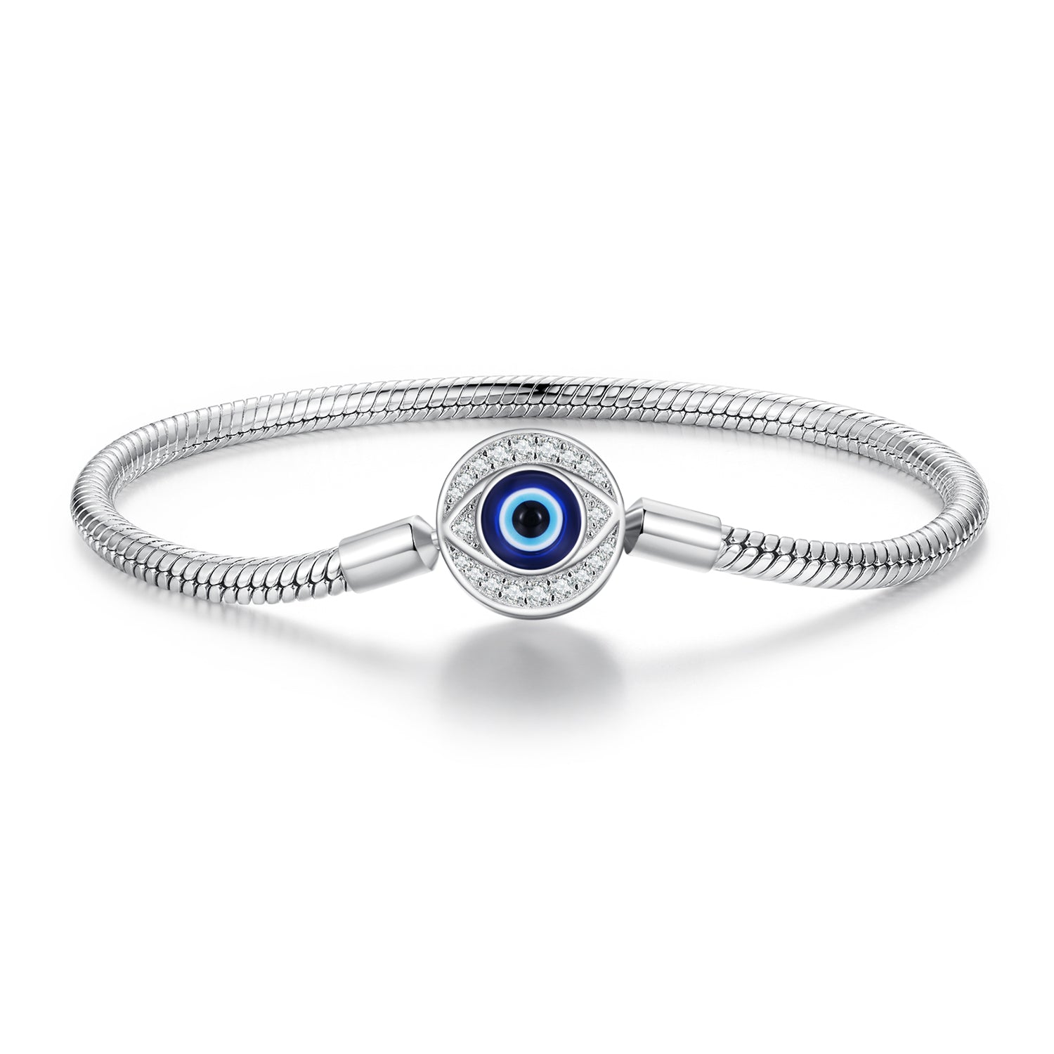 925 Sterling Silver Bracelet with CZ & Resin, Size 17.0