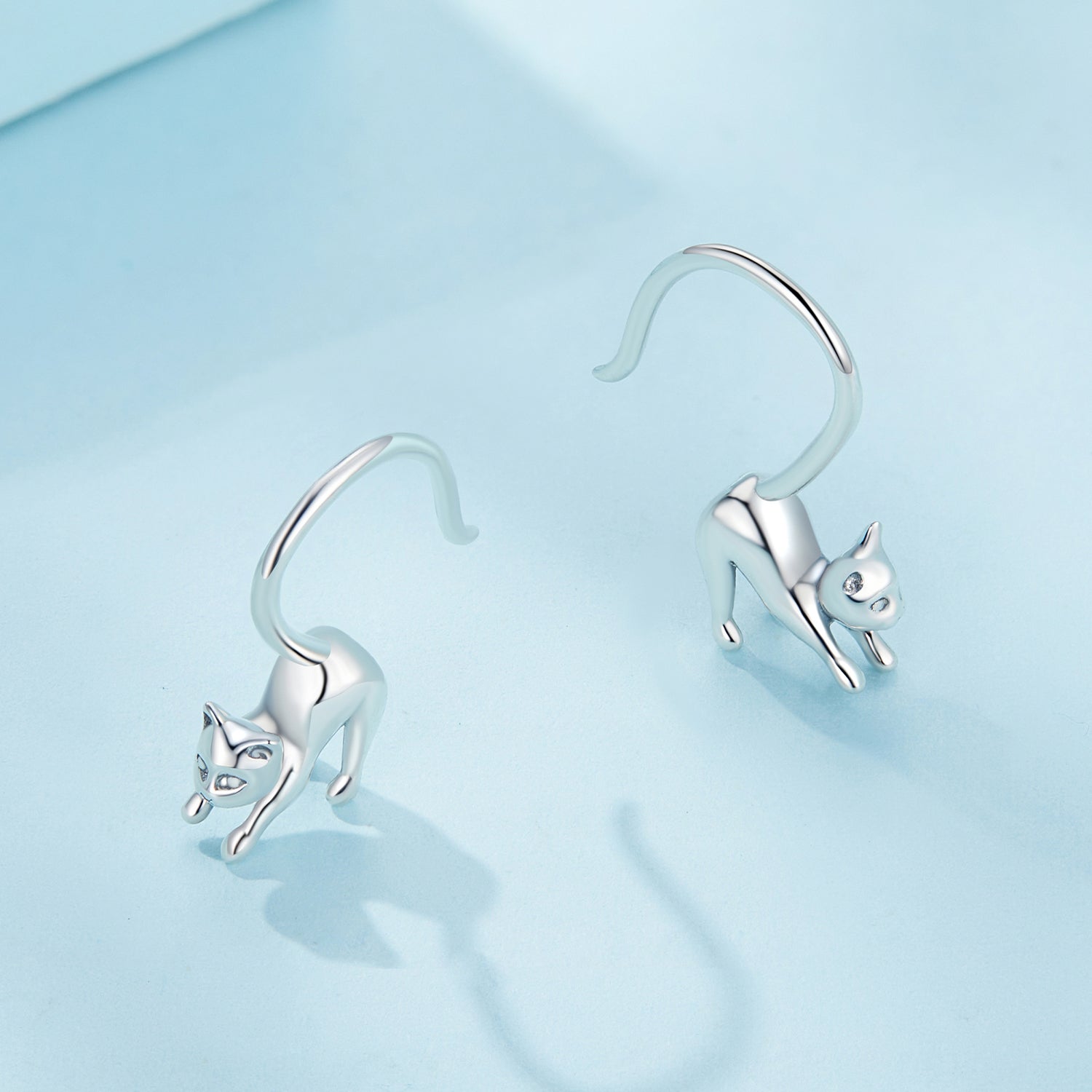 S925 Oxidized Silver Earrings 17x3mm for Women